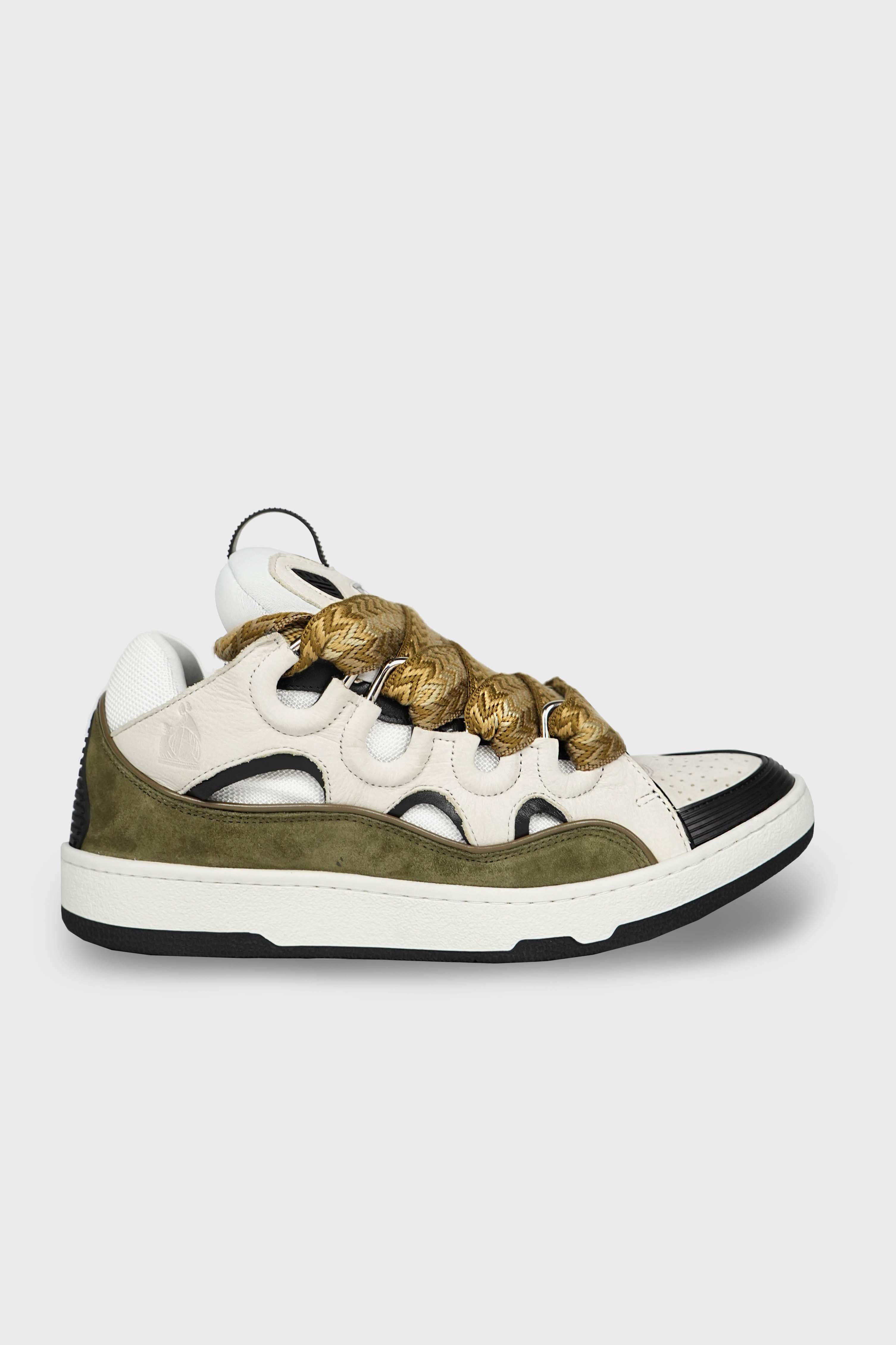 LANVIN - CURB SNEAKERS WHITE/KHAKI – LABSTORE WORLD