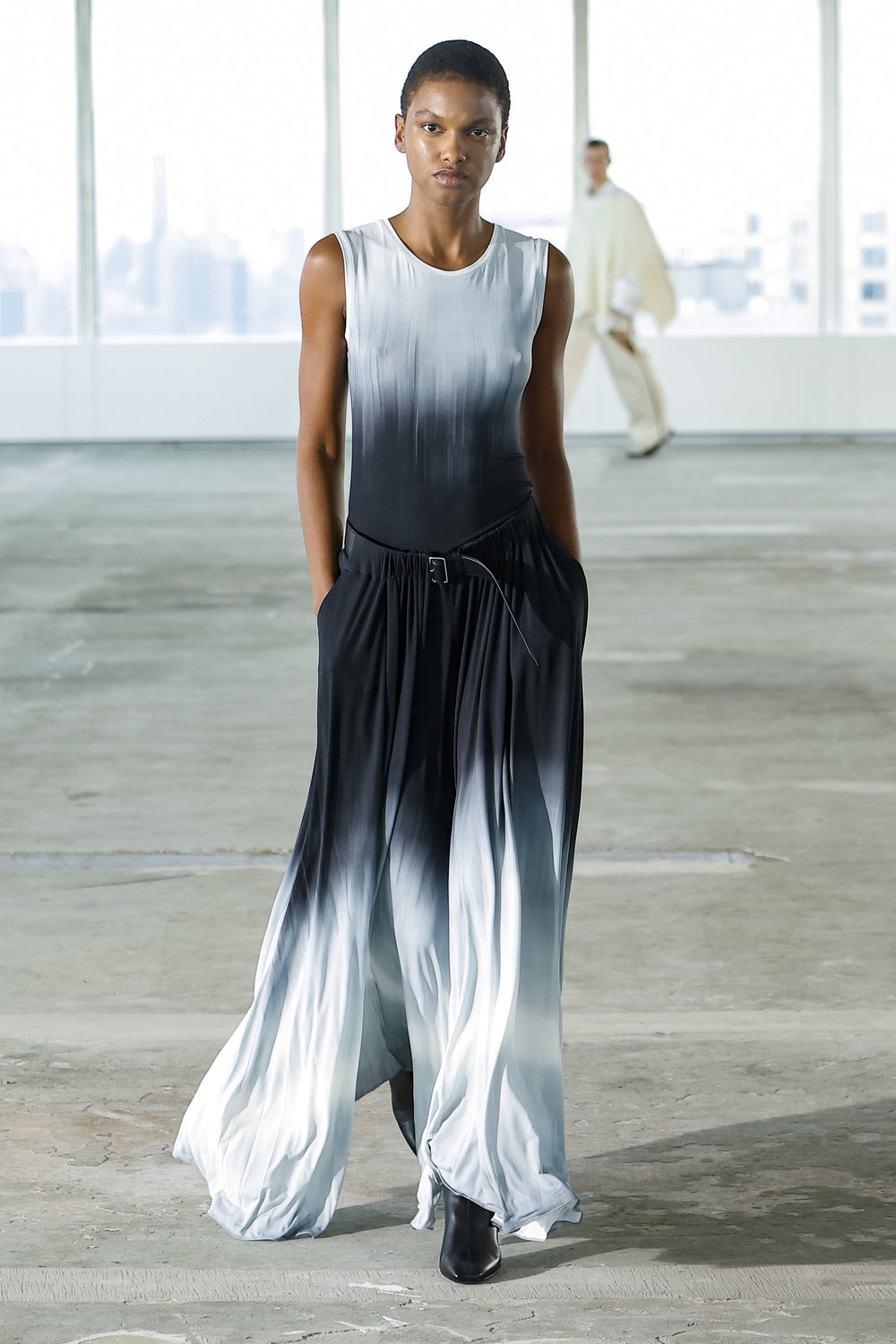 SLEEVELESS BELTED DRESS