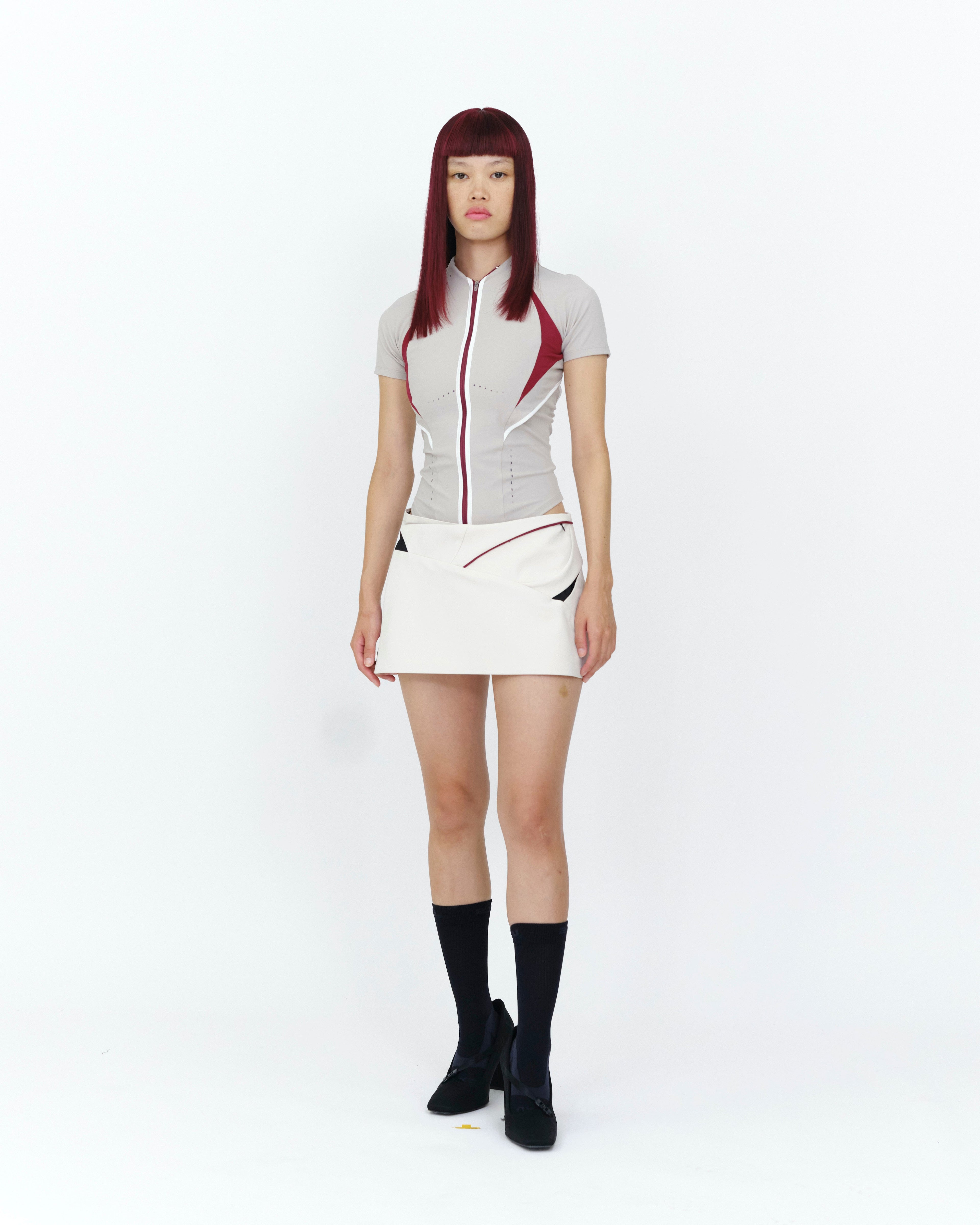 CINCHED WRAP SKIRT IVORY