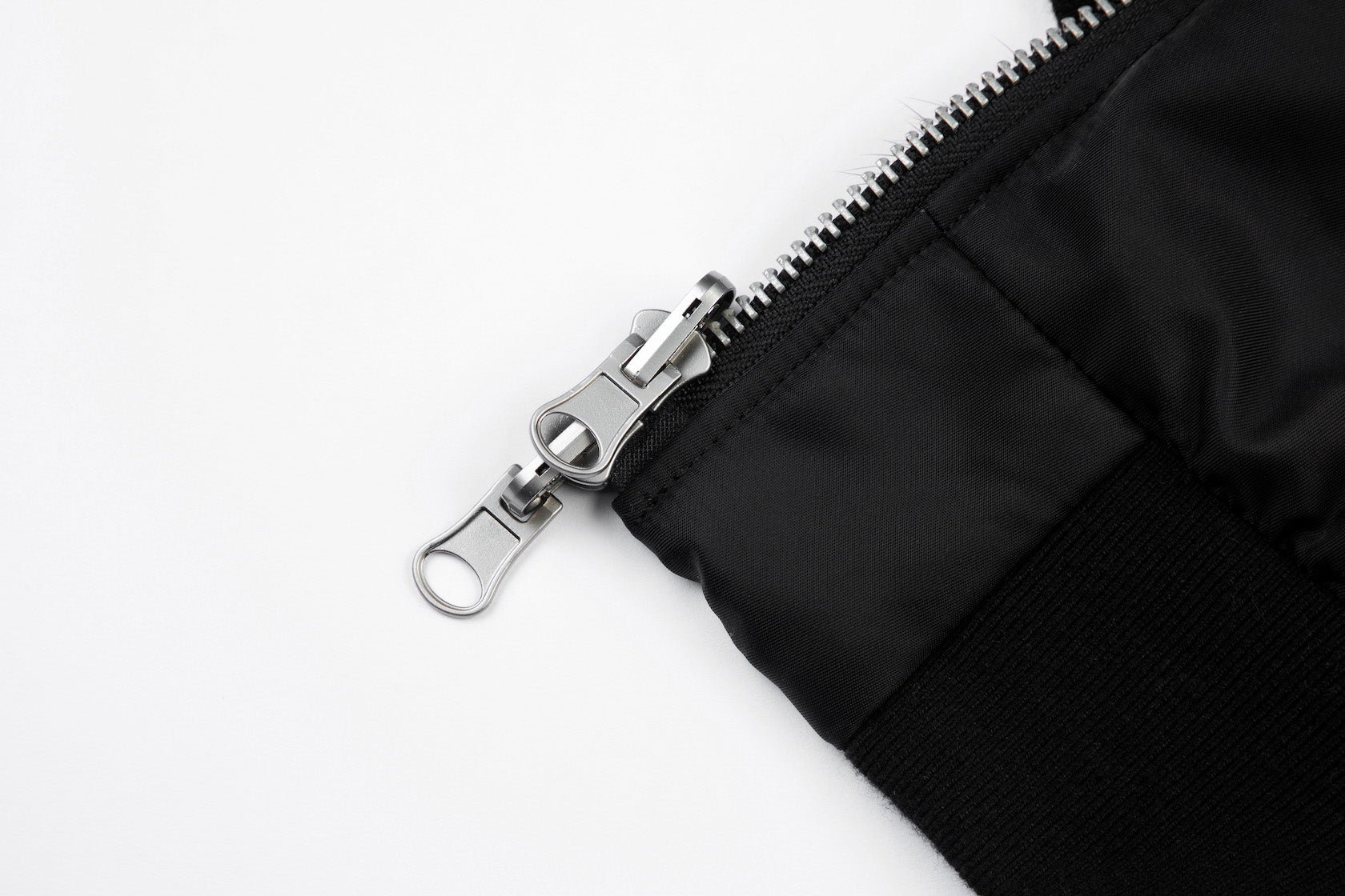 BLACK UNISEX REVERSIBLE MINK FUR BOMBER W/ LOGO