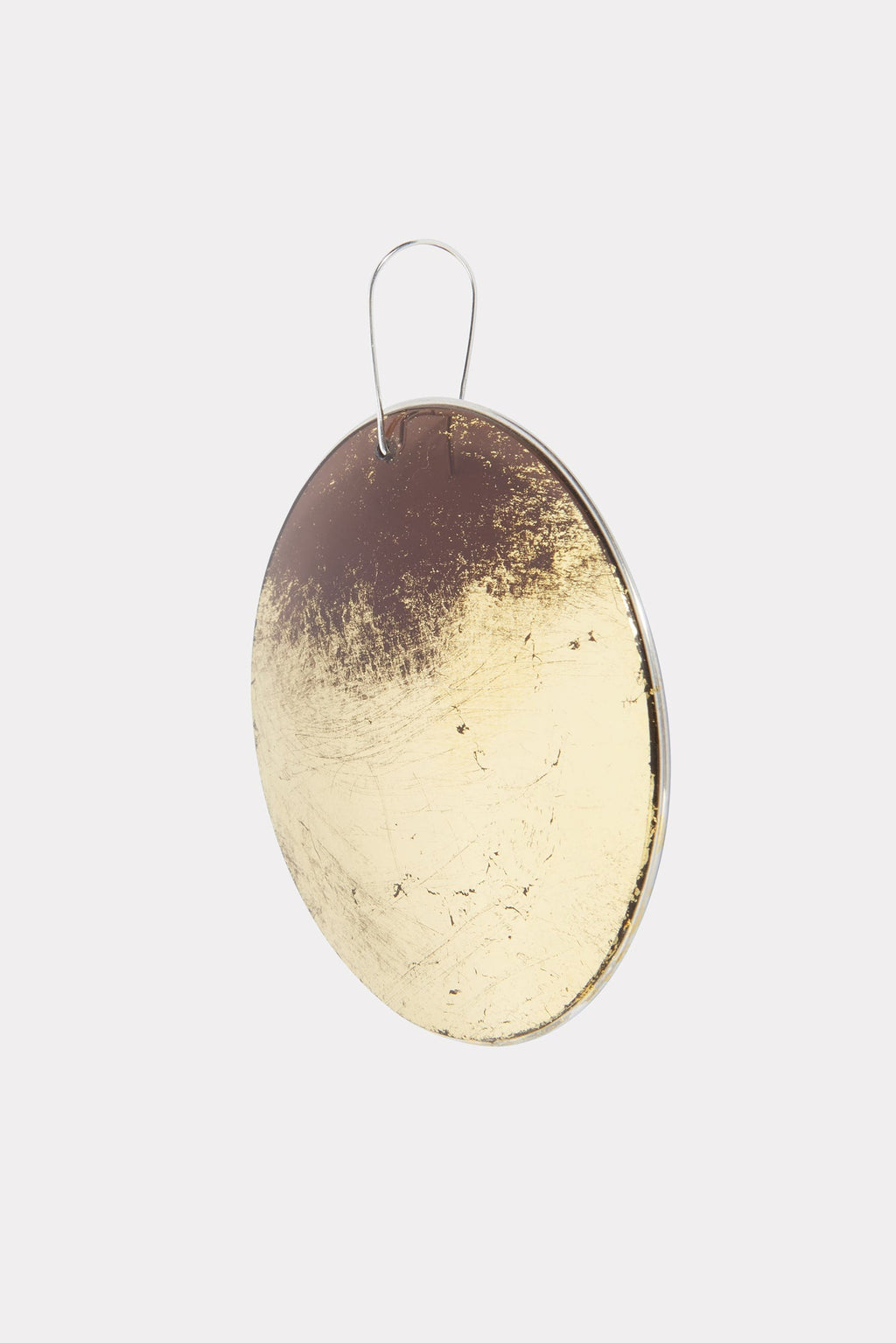 Brown Gold message Earring