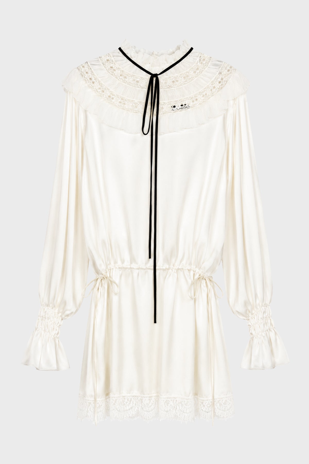ARMIDA RUFFLE COLLAR MINI DRESS IVORY
