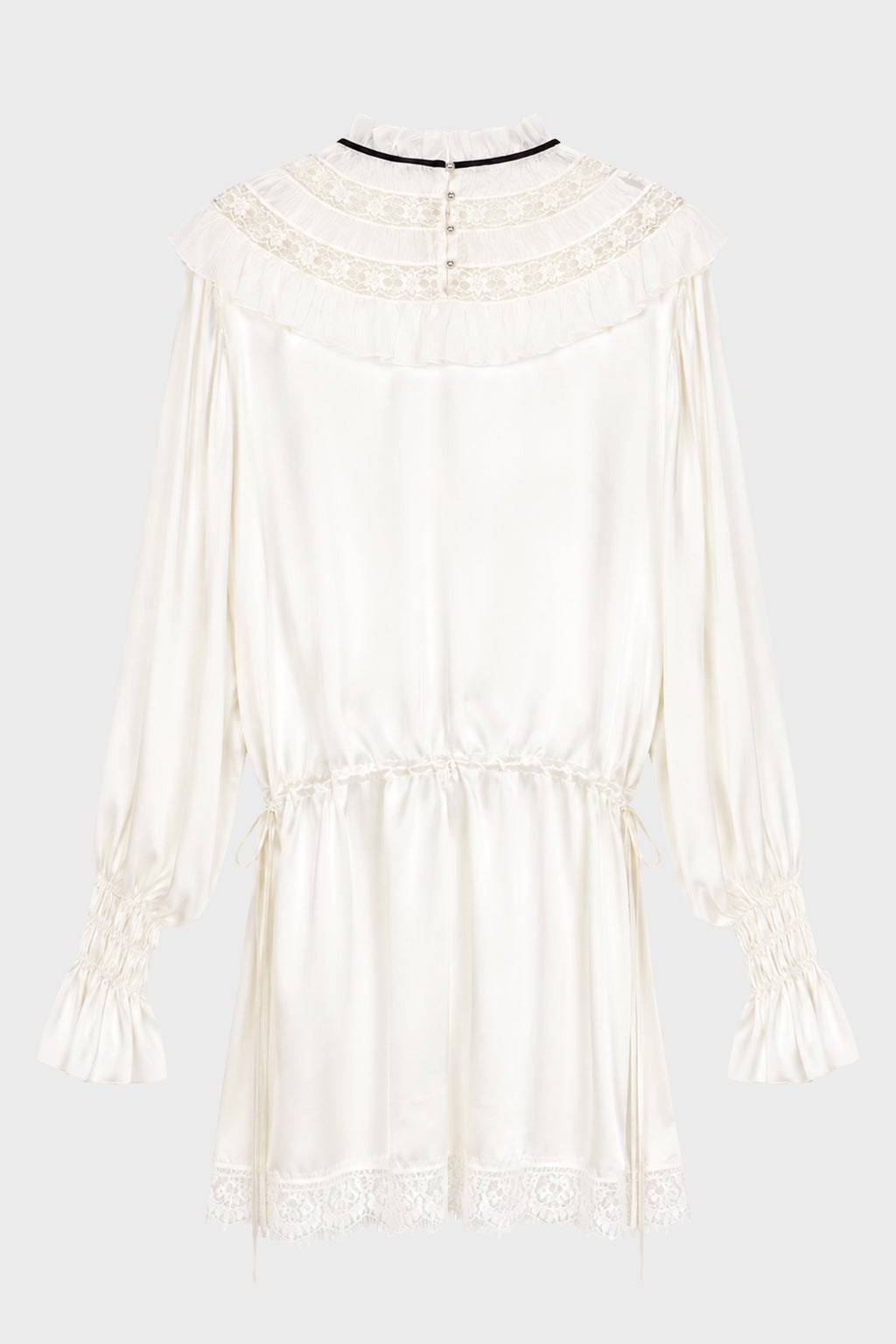 ARMIDA RUFFLE COLLAR MINI DRESS IVORY