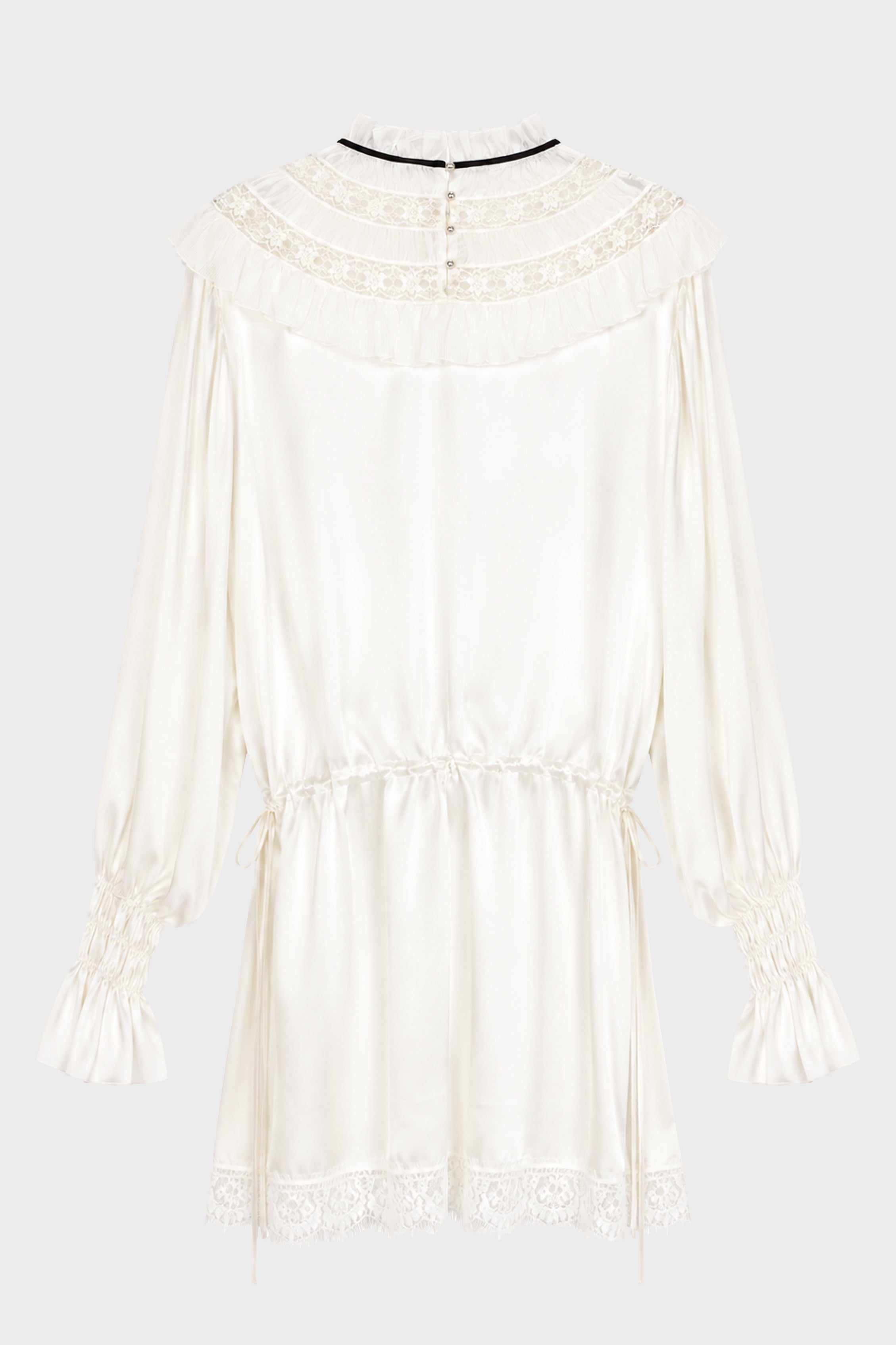 ARMIDA RUFFLE COLLAR MINI DRESS IVORY