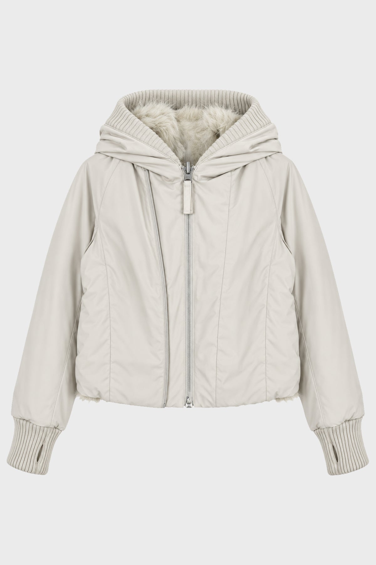 REVERSIBLE FUR JACKET FRENCH GREY