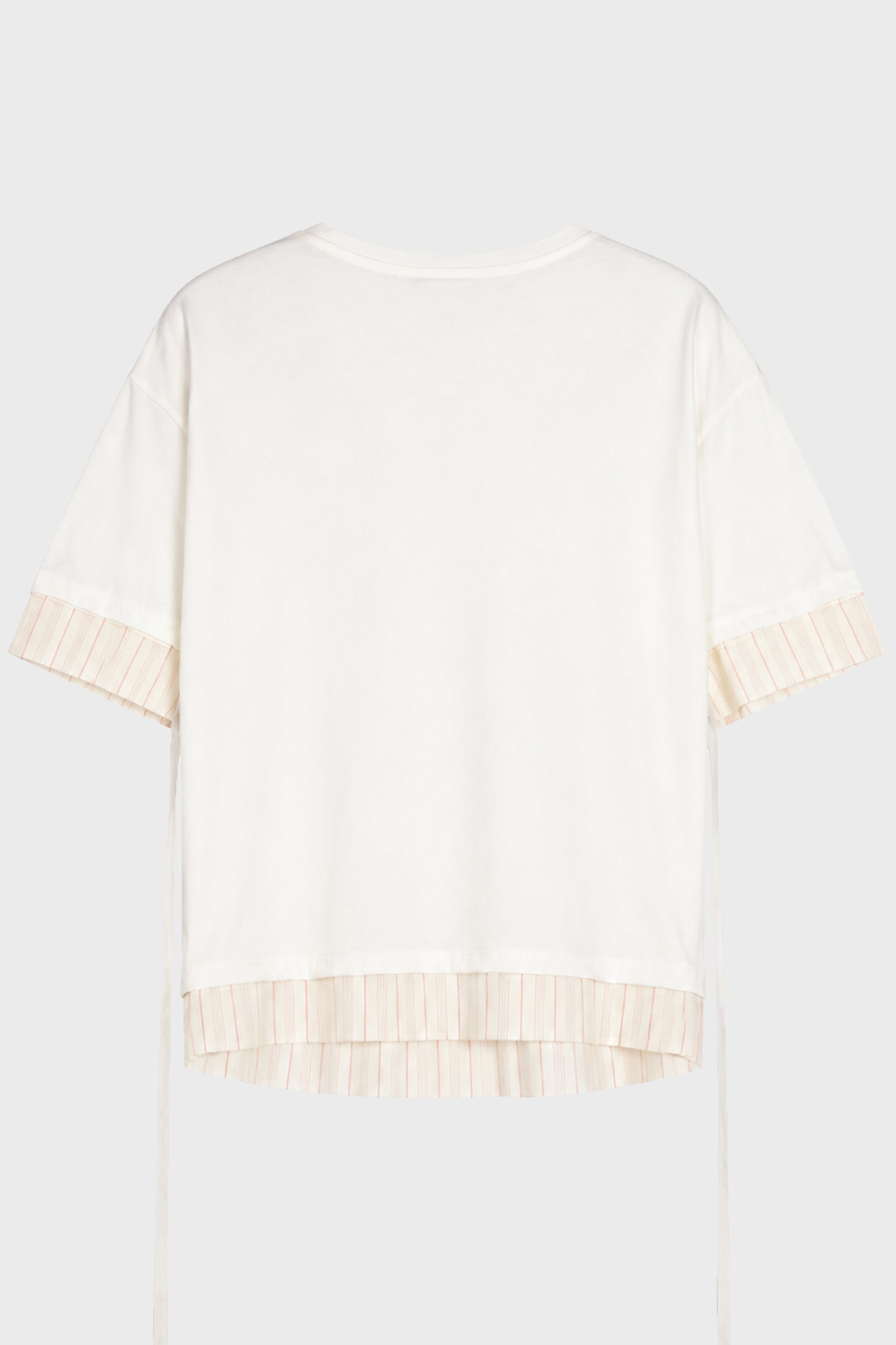 ALI RELAX FIT BOXY T-SHIRT WITH CONTRAST EDGE AND MONOGRAM EMBROIDERY IVORY