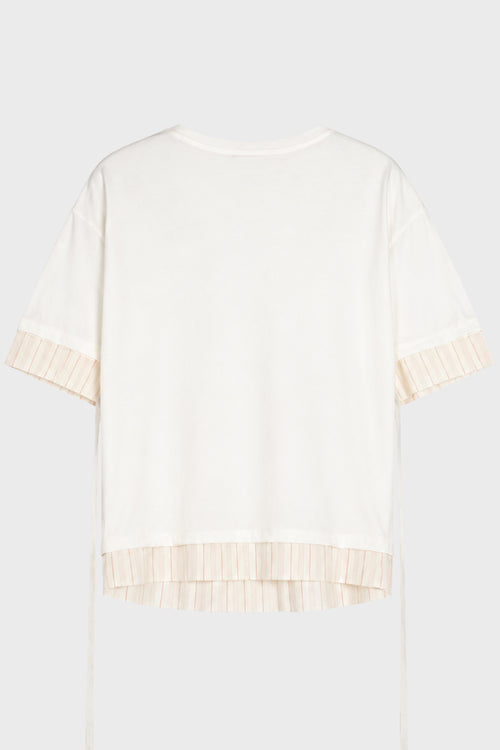 ALI RELAX FIT BOXY T-SHIRT WITH CONTRAST EDGE AND MONOGRAM EMBROIDERY IVORY