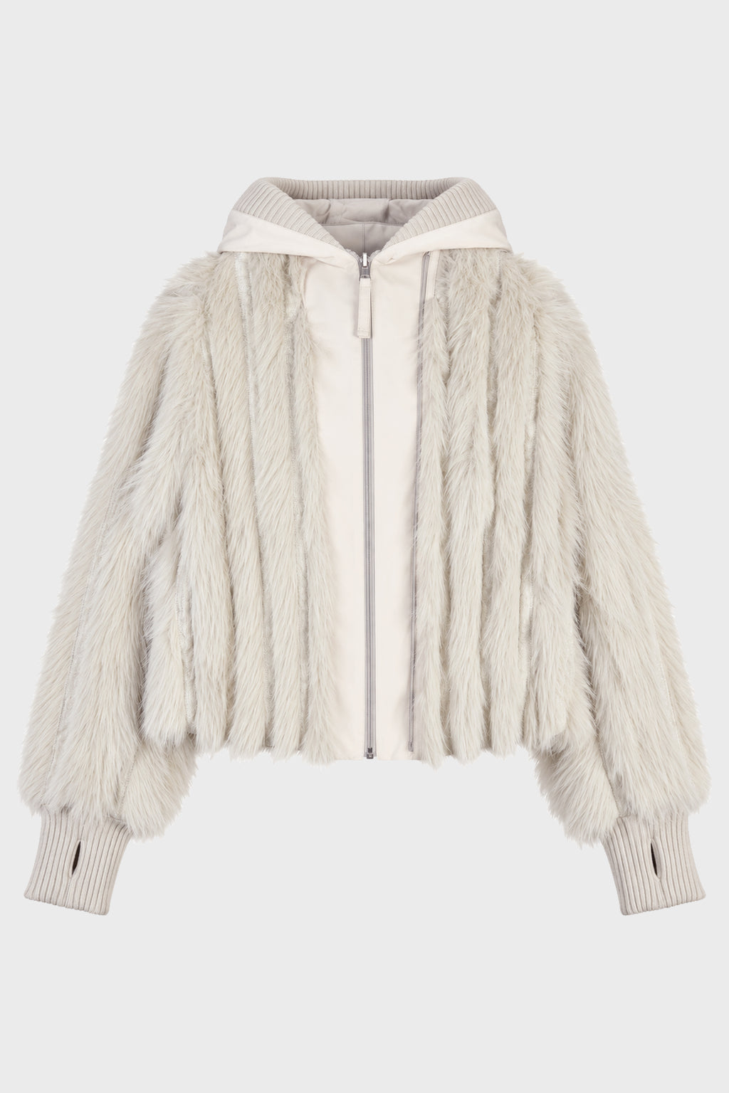 REVERSIBLE FUR JACKET FRENCH GREY