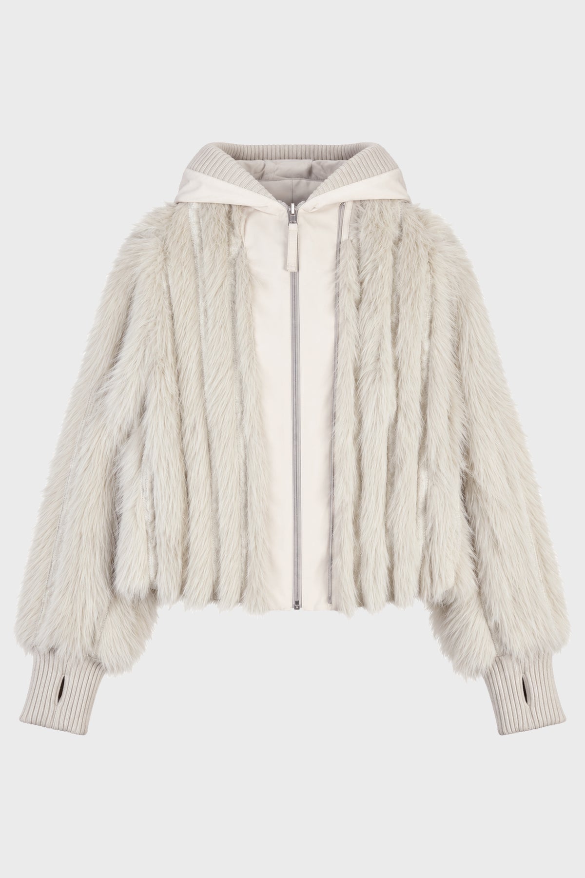 REVERSIBLE FUR JACKET FRENCH GREY