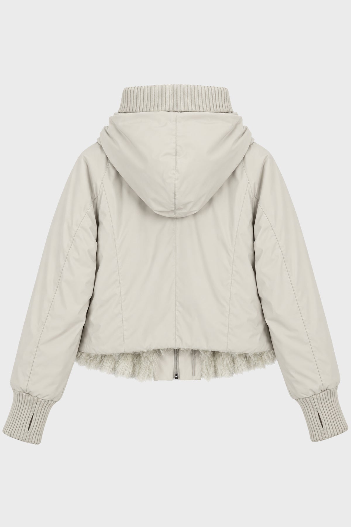 REVERSIBLE FUR JACKET FRENCH GREY