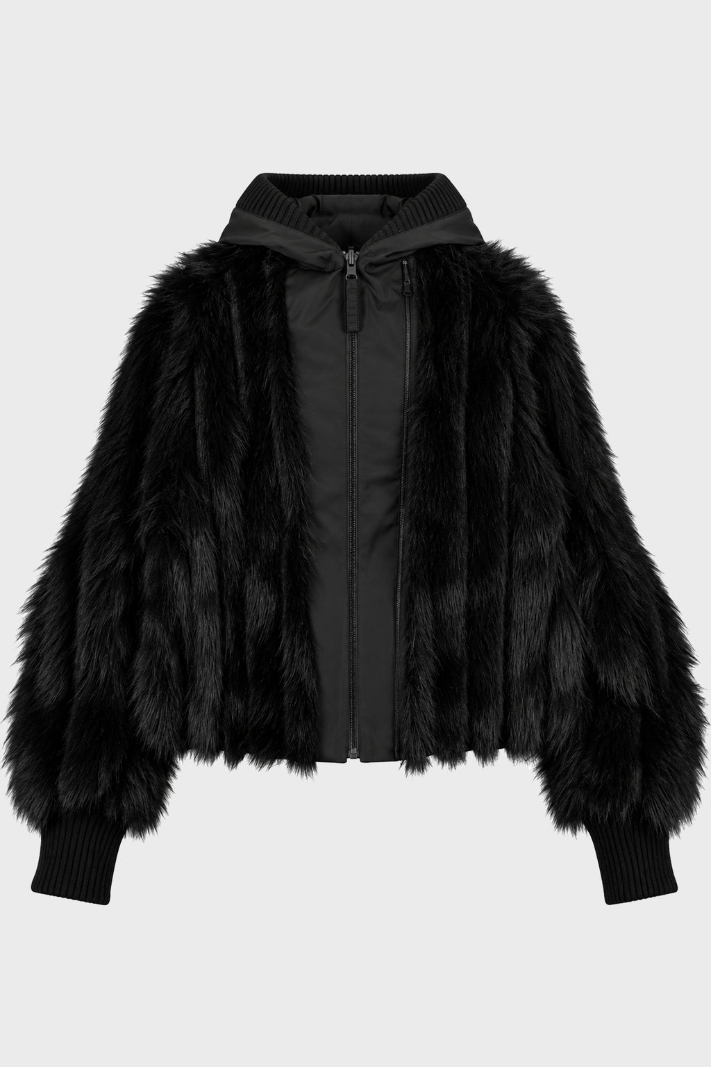 REVERSIBLE FUR JACKET BLACK