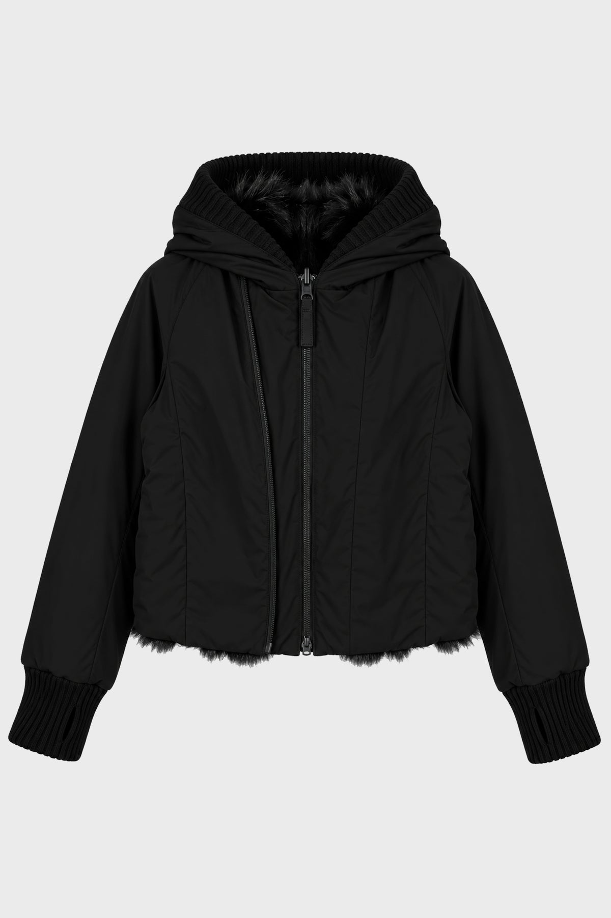 REVERSIBLE FUR JACKET BLACK
