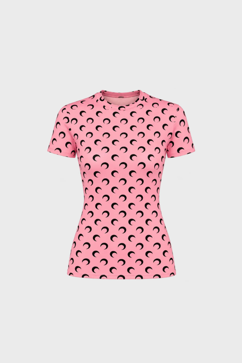 MOON PRINTED JERSEY SHORT SLEEVE CREWNECK TOP PINK