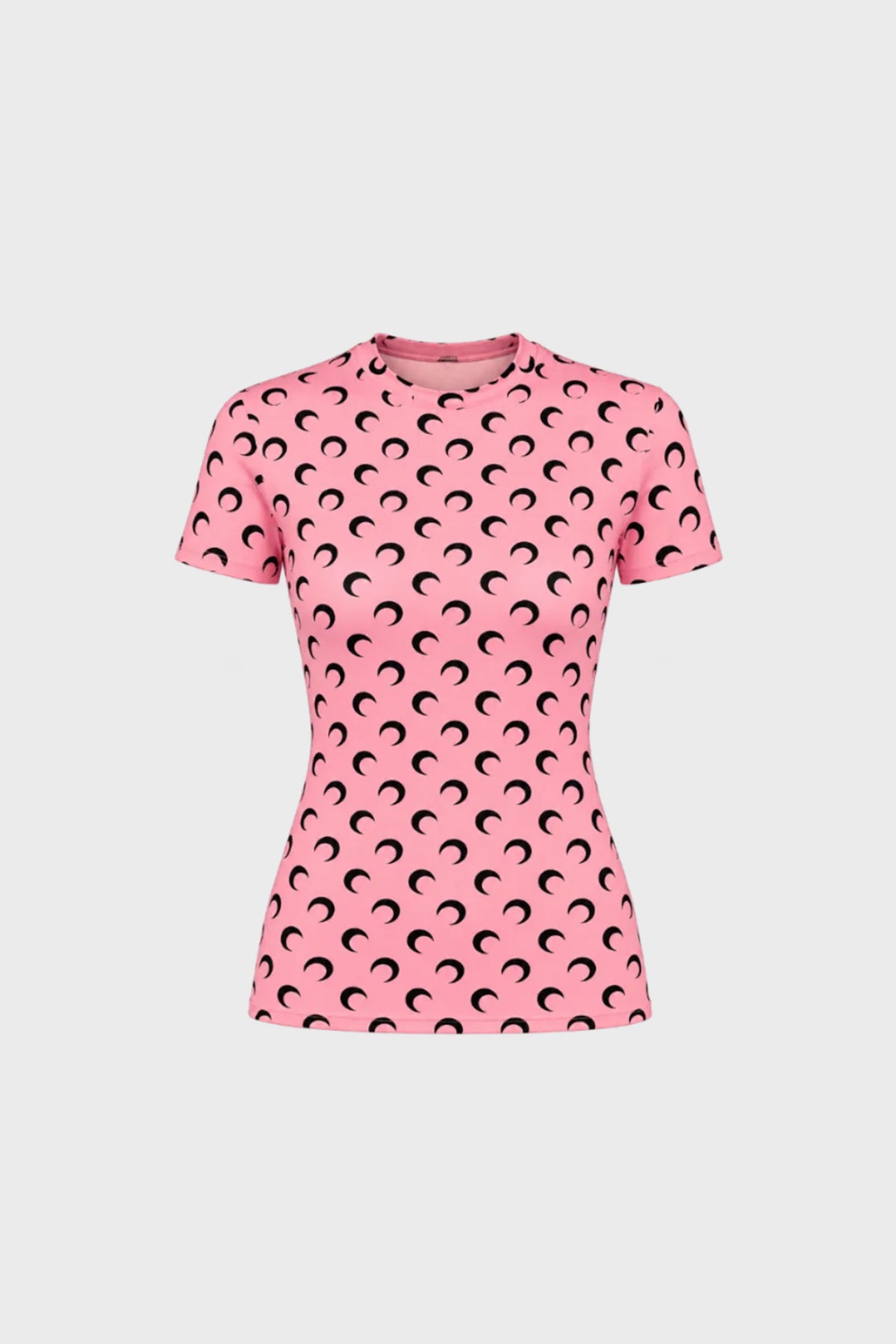 MOON PRINTED JERSEY SHORT SLEEVE CREWNECK TOP PINK