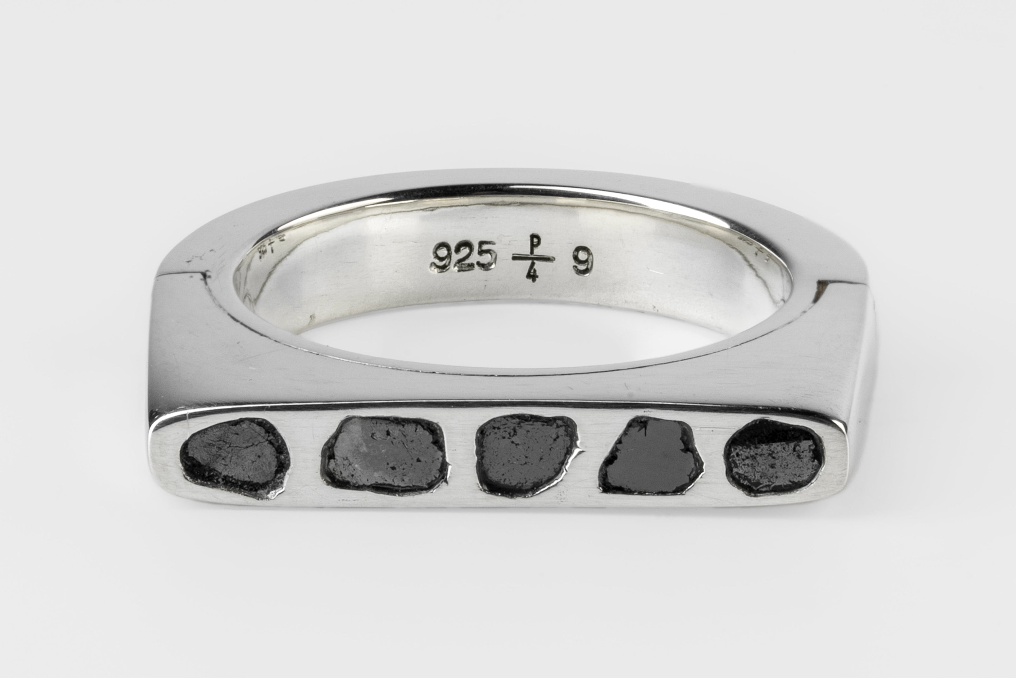 Sistema Ring (Mega Pavé, Polished Black Diamond Slabs, Oval, 4mm, PA+PBLKDIA)