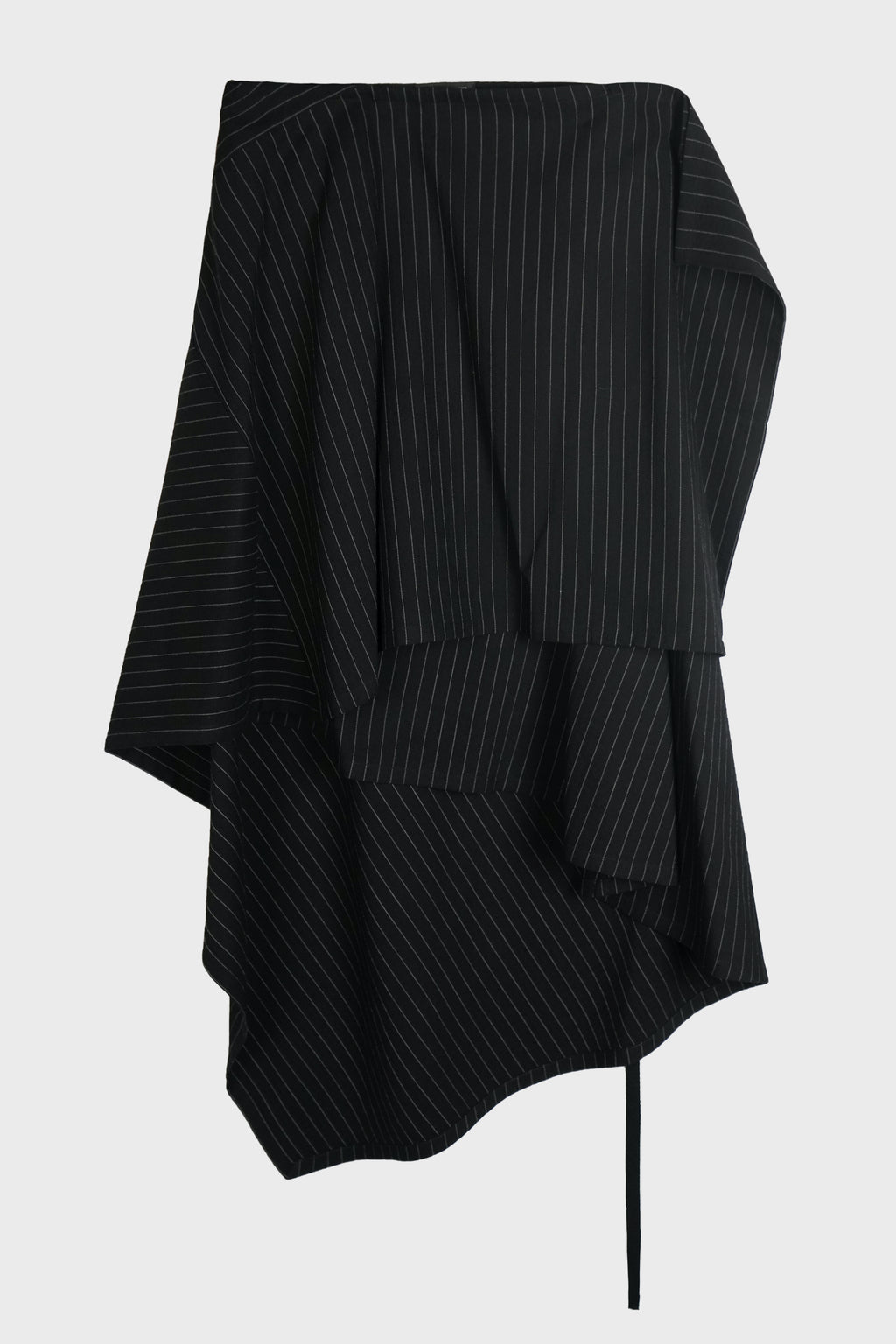 BIRIT ASYMMETRICAL WRAP SKIRT CHALK STRIPE