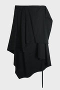 BIRIT ASYMMETRICAL WRAP SKIRT CHALK STRIPE