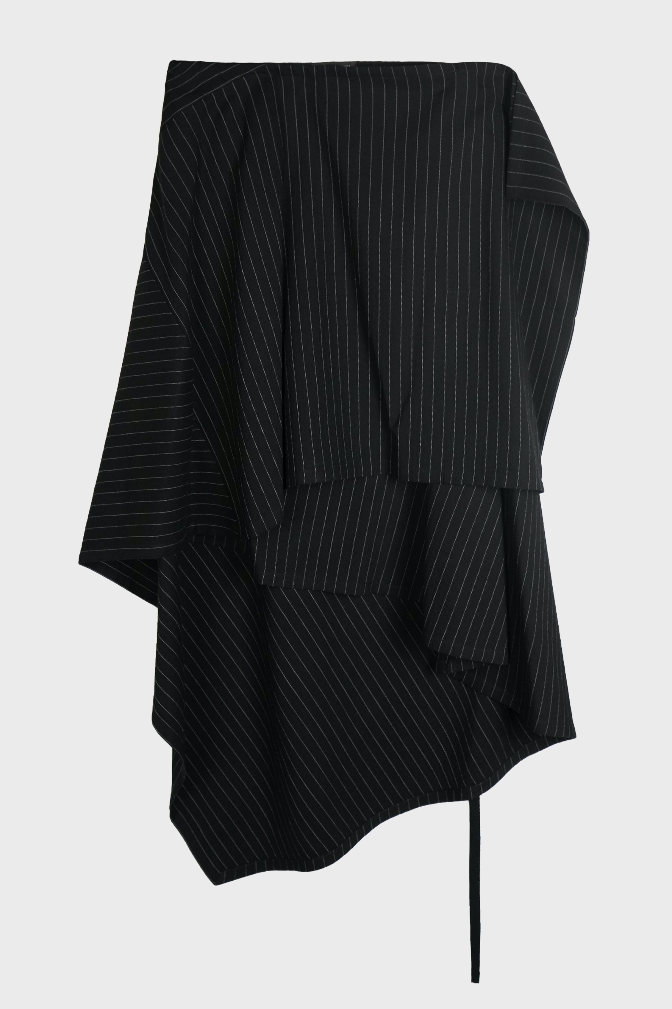 BIRIT ASYMMETRICAL WRAP SKIRT CHALK STRIPE