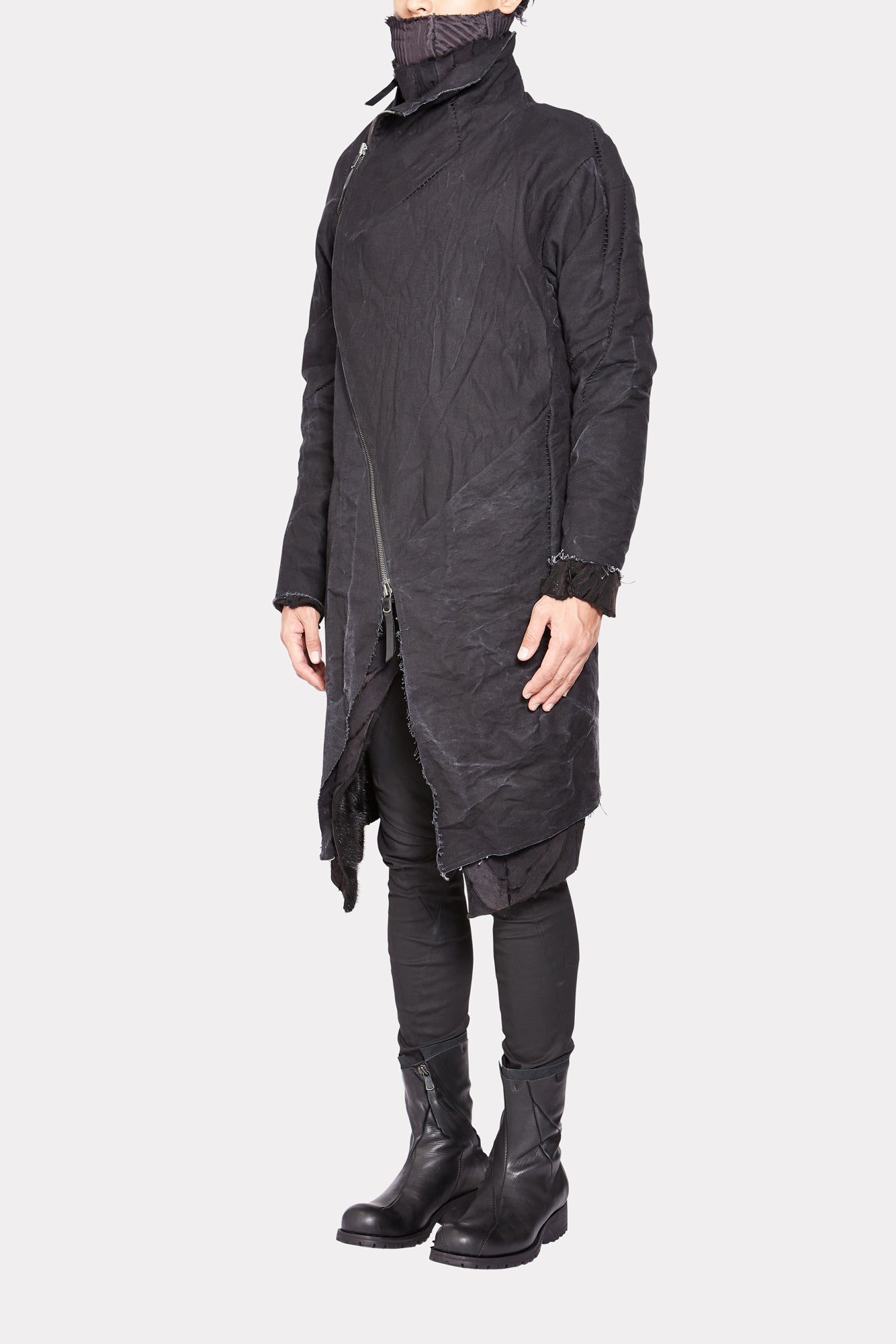 Double Layered Nettle Jacket with Real Mink Fur