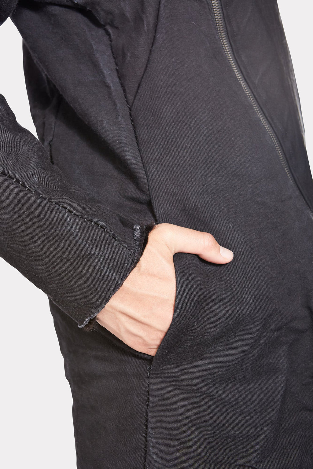 Double Layered Nettle Jacket with Real Mink Fur