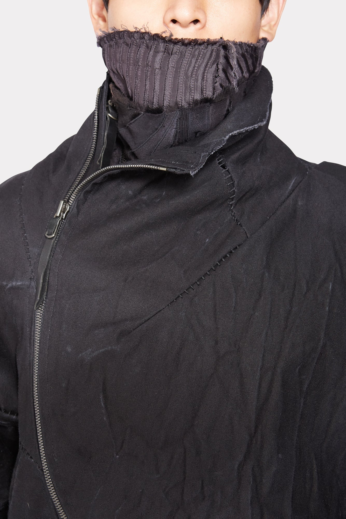 Double Layered Nettle Jacket with Real Mink Fur