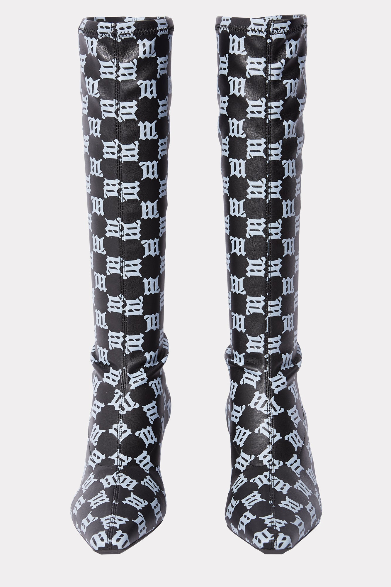 MONOGRAM BLACK/GREY KNEE-HIGH SLICER BOOTS