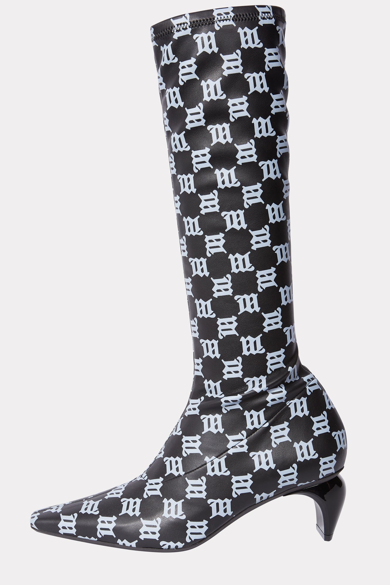 MONOGRAM BLACK/GREY KNEE-HIGH SLICER BOOTS