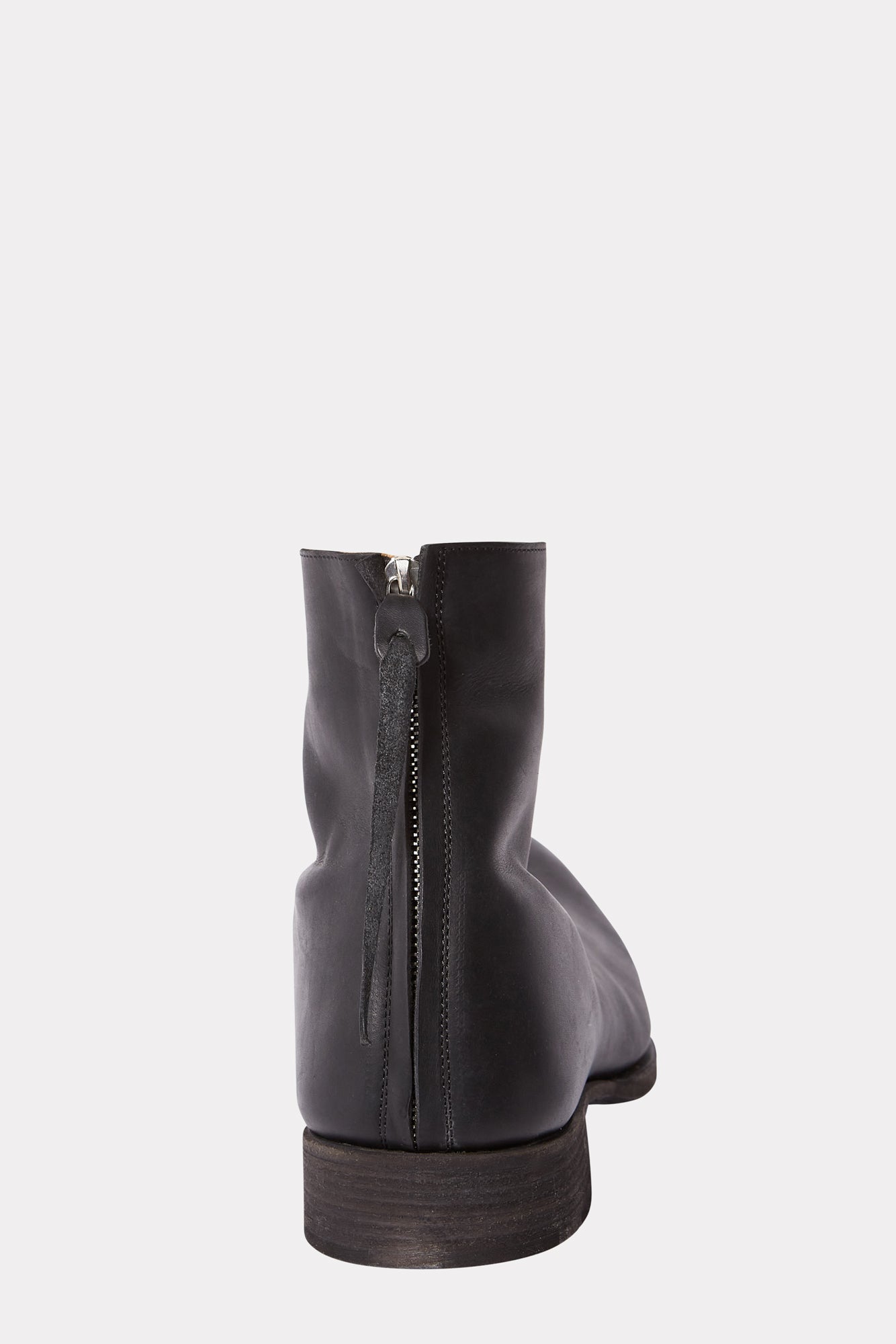 Back zip multiple silver staples short boots