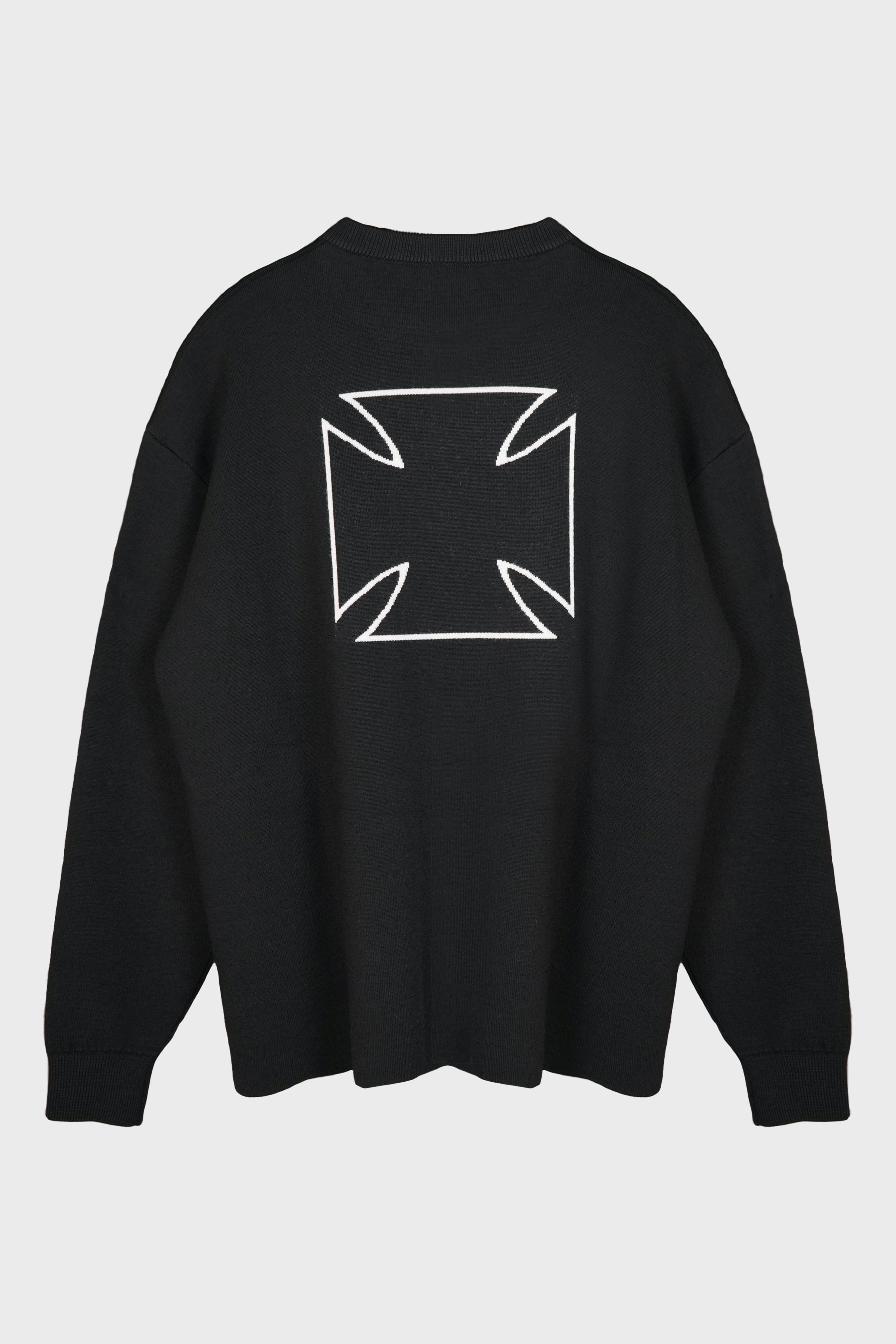 DOUBLE BIKER CROSS LOGO SWEATER