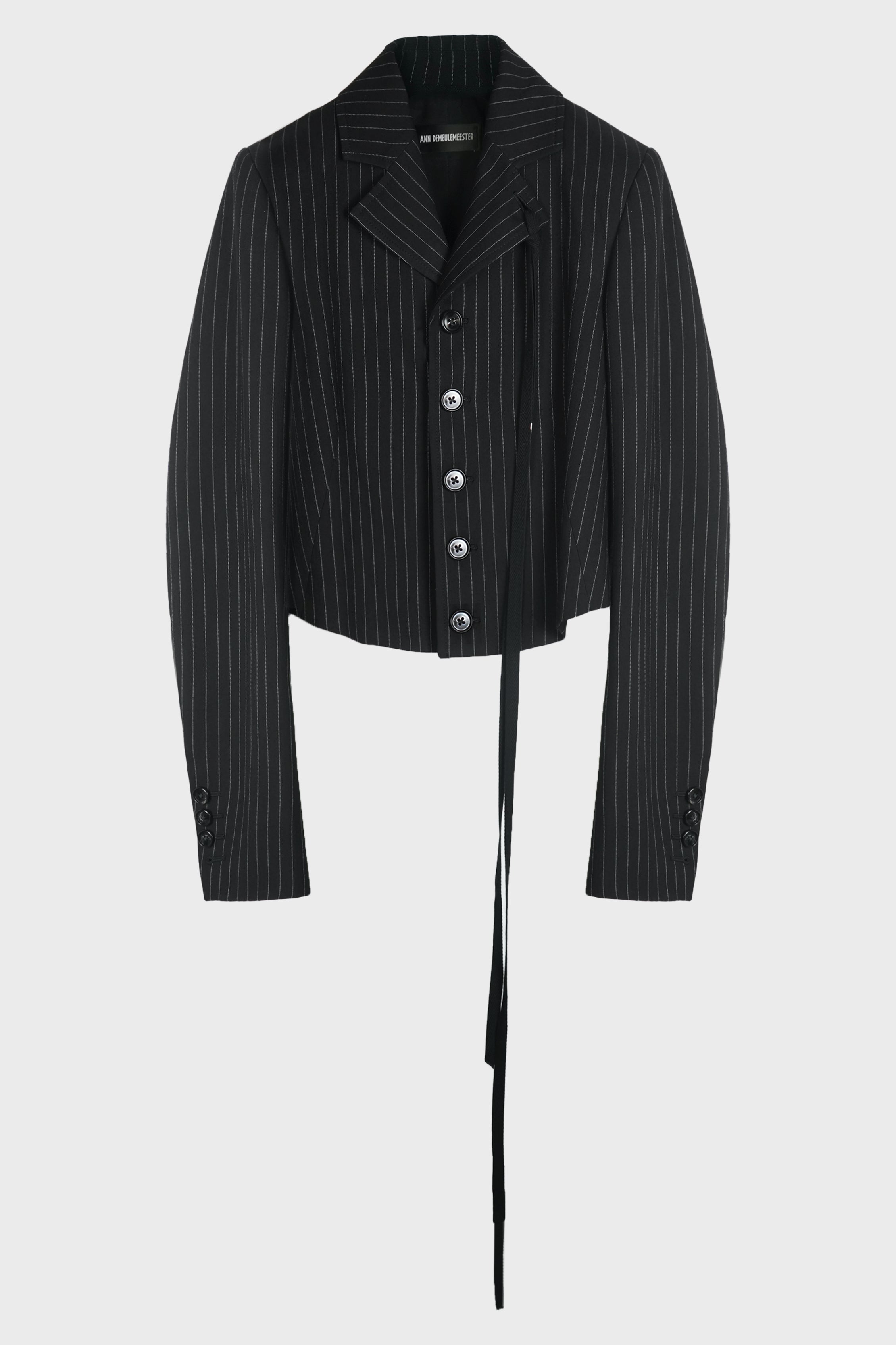MANDA CROPPED FITTED JACKET CHALK STRIPE