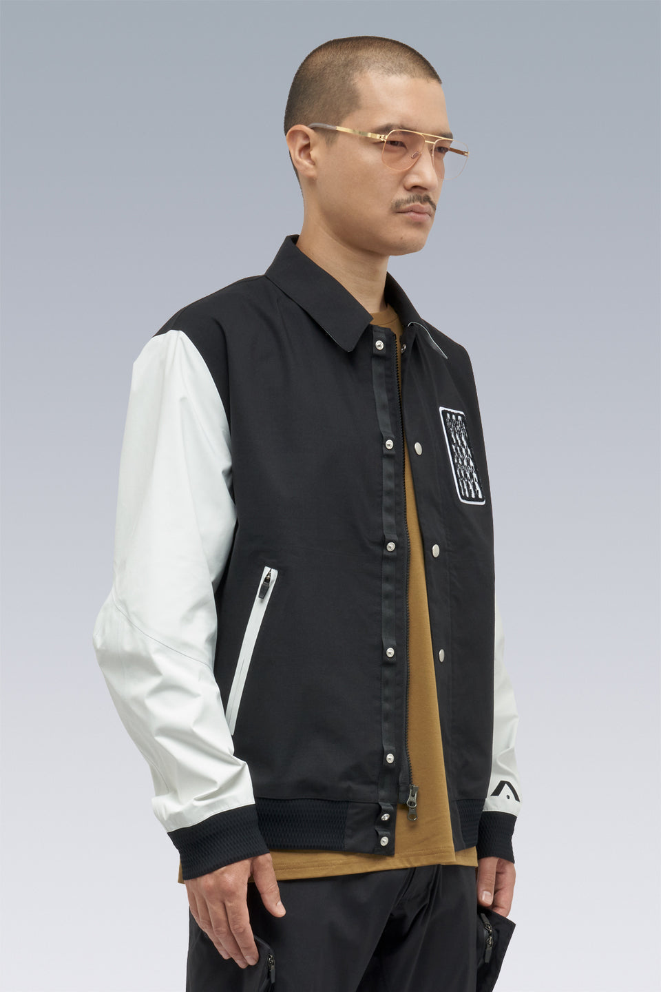 J94-VT 3L Varsity Jacket - BLACK/WHITE