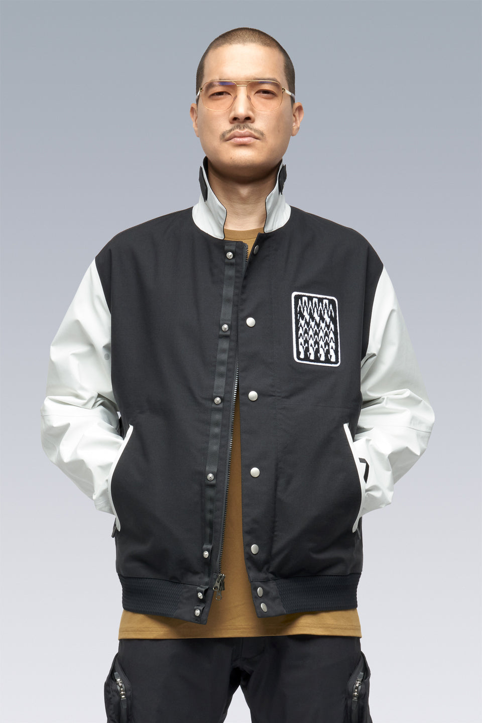 J94-VT 3L Varsity Jacket - BLACK/WHITE