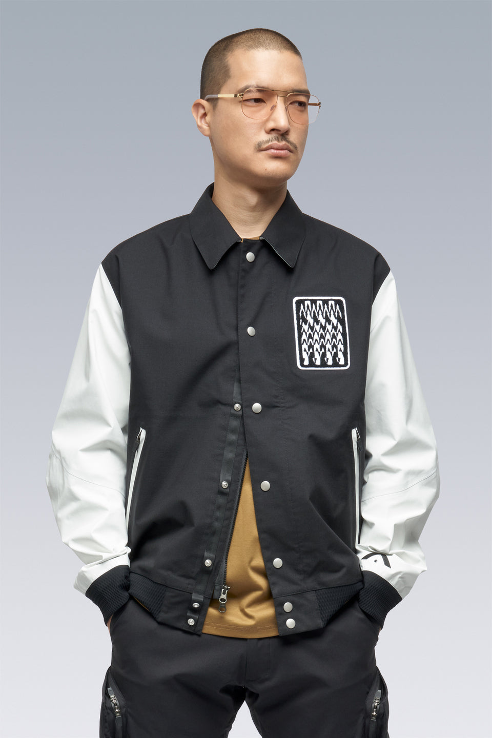 J94-VT 3L Varsity Jacket - BLACK/WHITE
