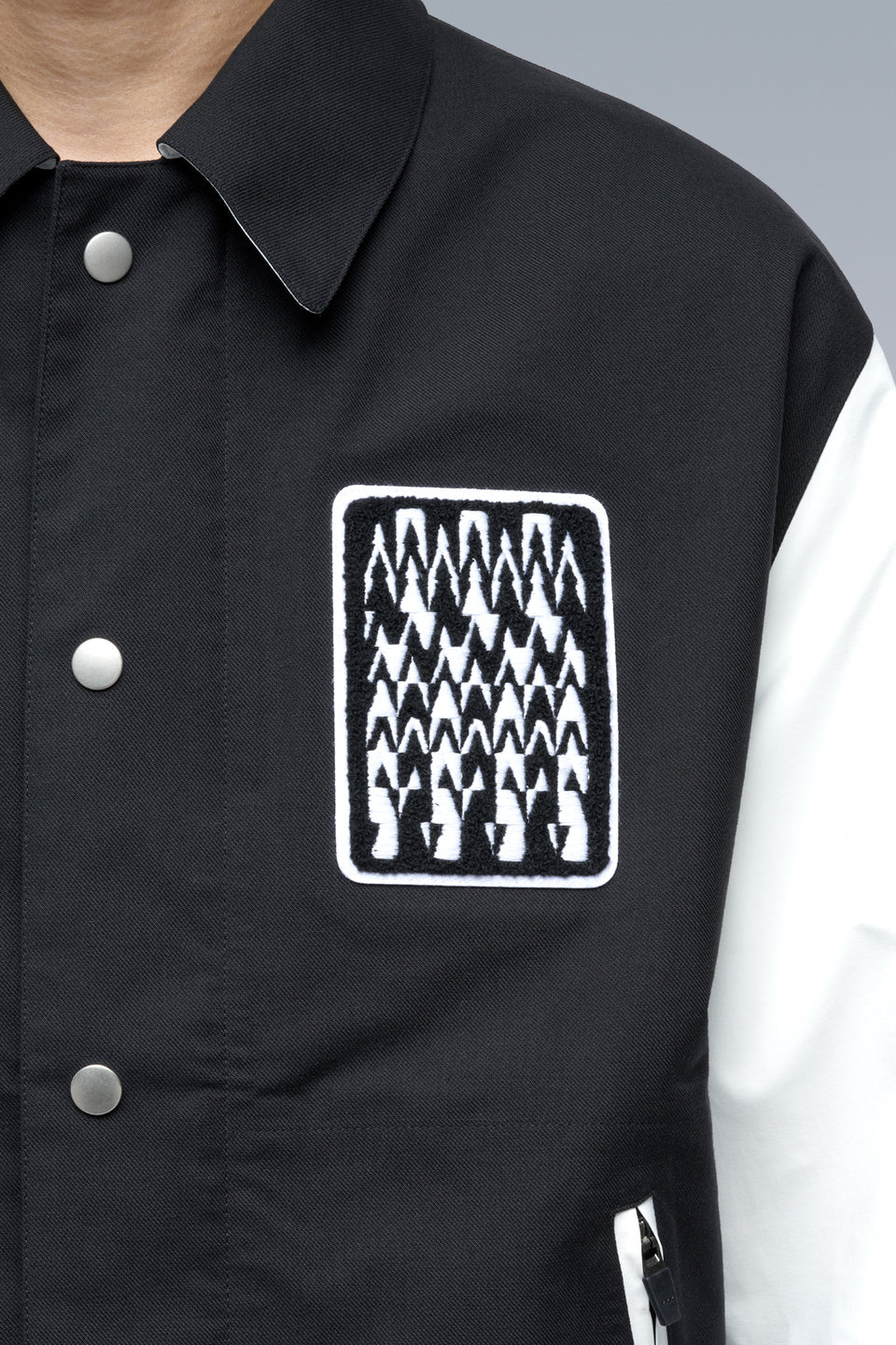 J94-VT 3L Varsity Jacket - BLACK/WHITE