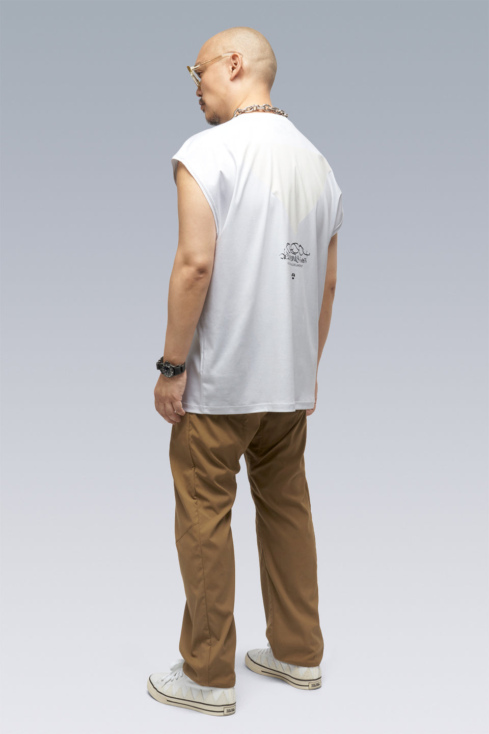 S25-PR-A 100% Cotton Mercerized Sleeveless T-shirt - White