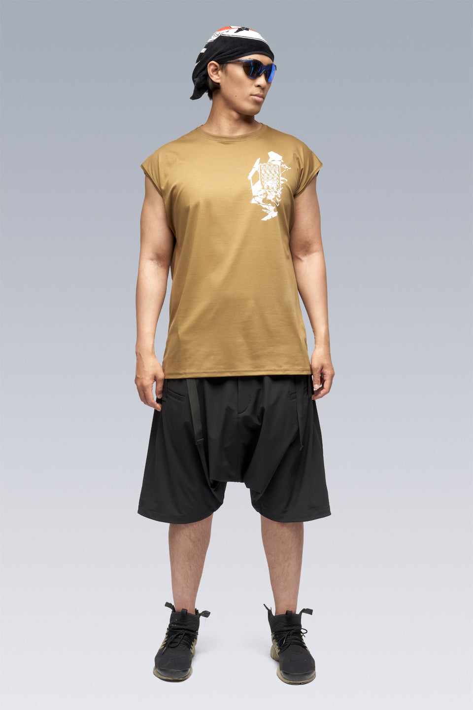 S25-PR-B 100% Cotton Mercerized Sleeveless T-shirt - Coyote