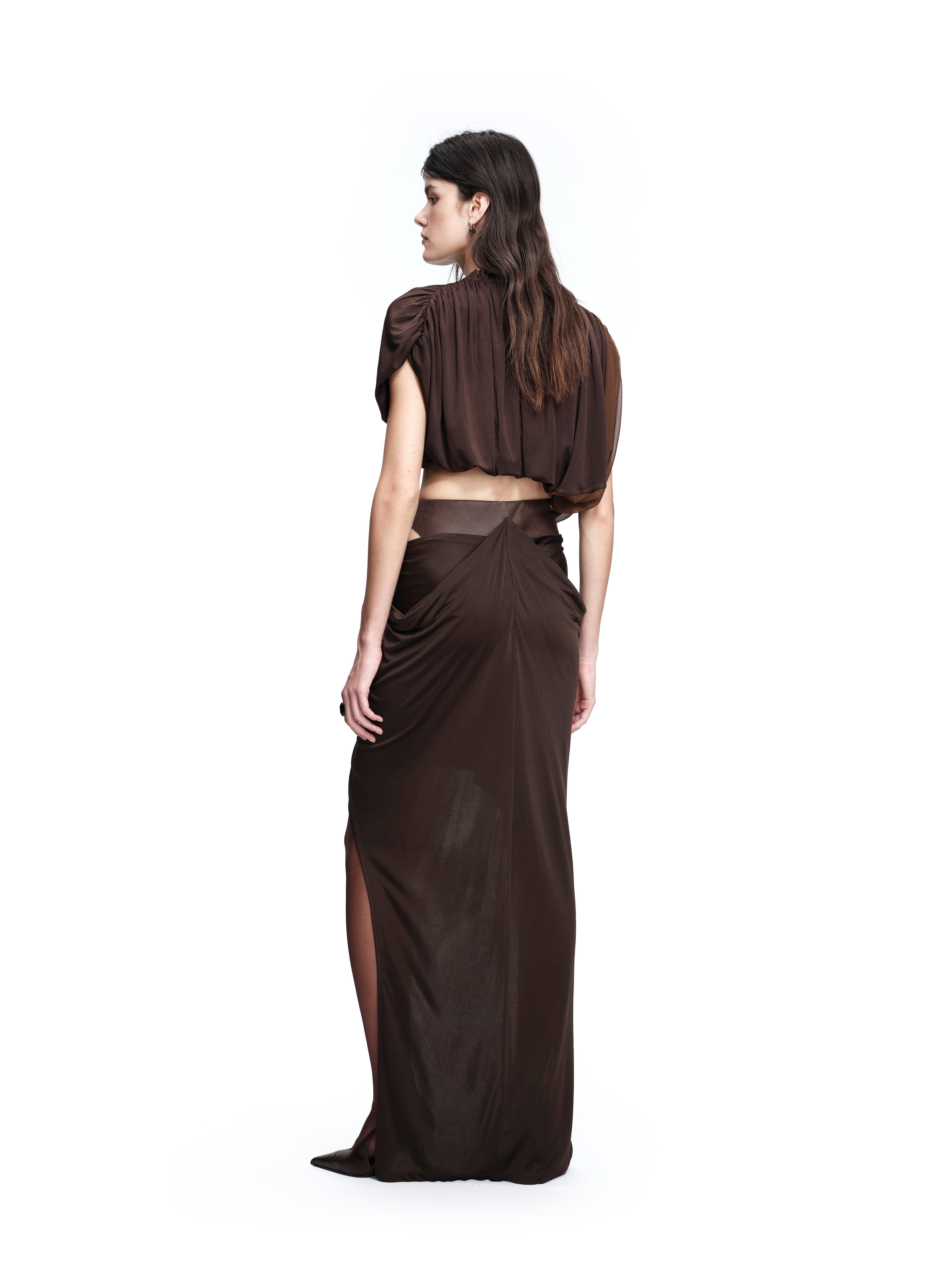 MU LAN MIDI SKIRT COFFEE