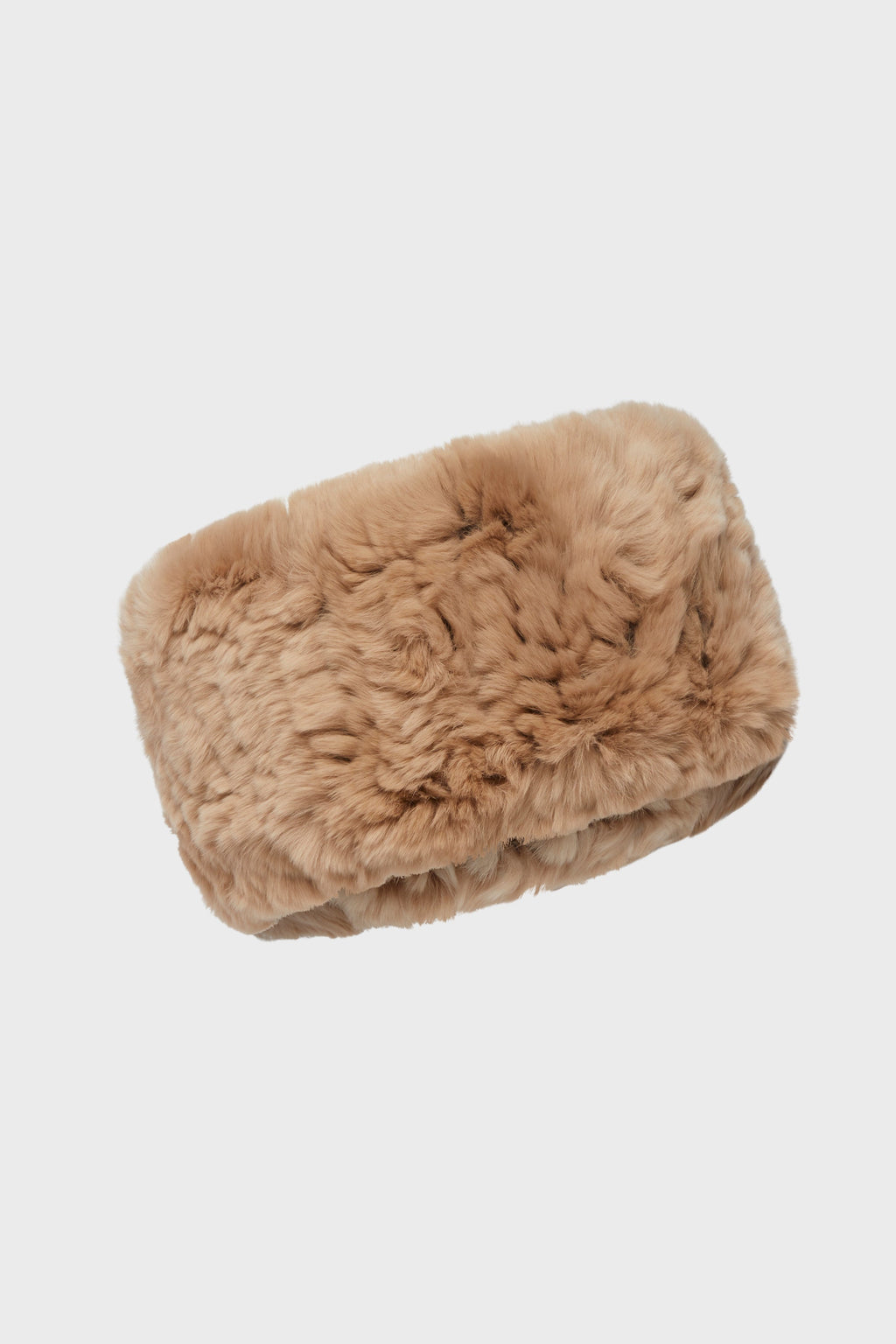 MADELEINE KNITTED RABBIT FUR HEAD BAND 9X23CM