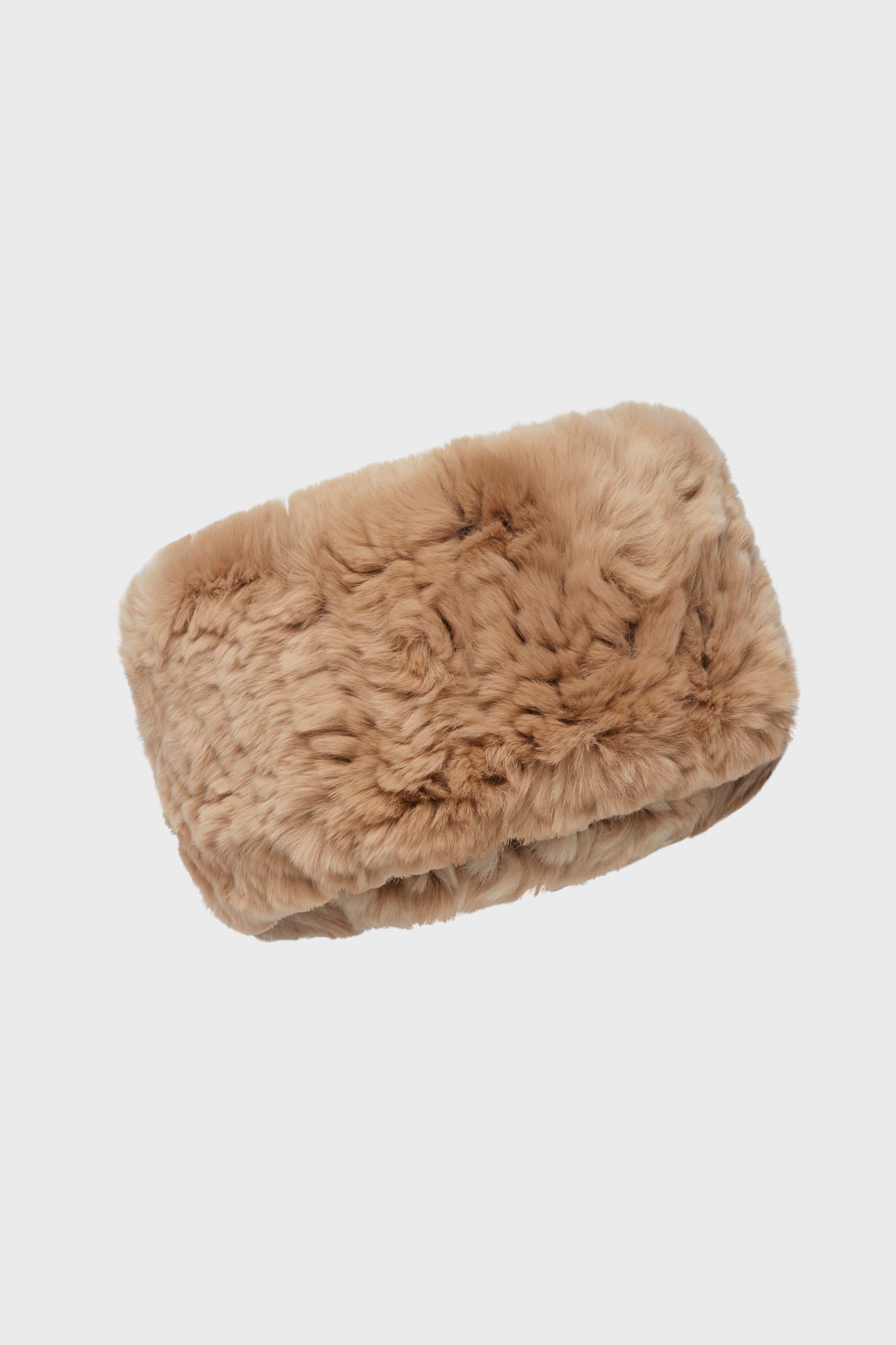 MADELEINE KNITTED RABBIT FUR HEAD BAND 9X23CM