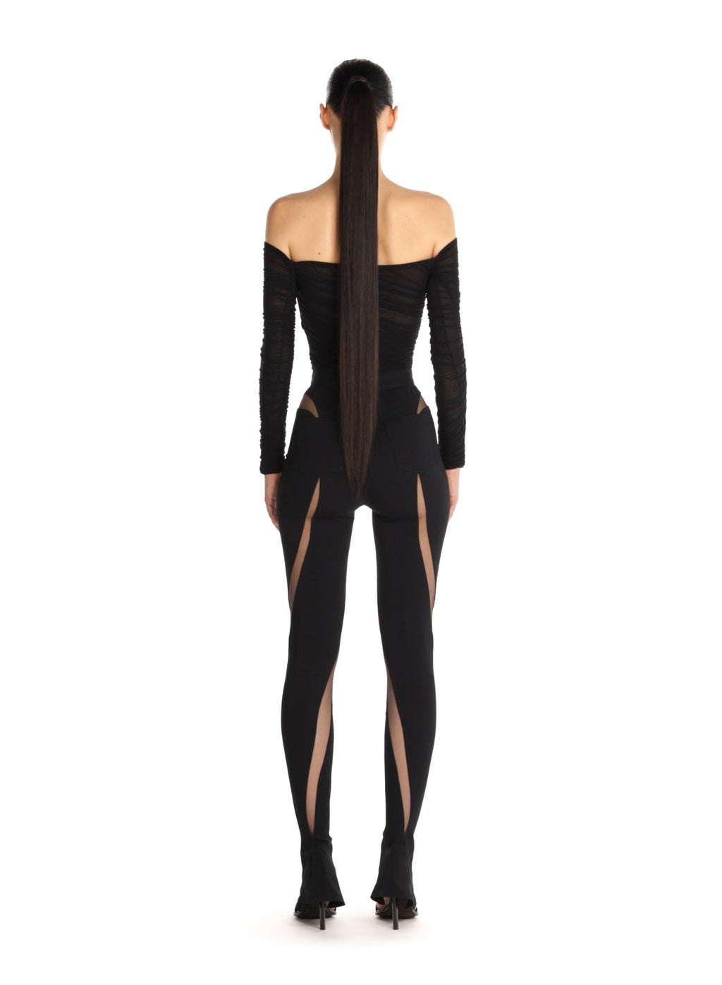 RUCHED MESH BODYSUIT
