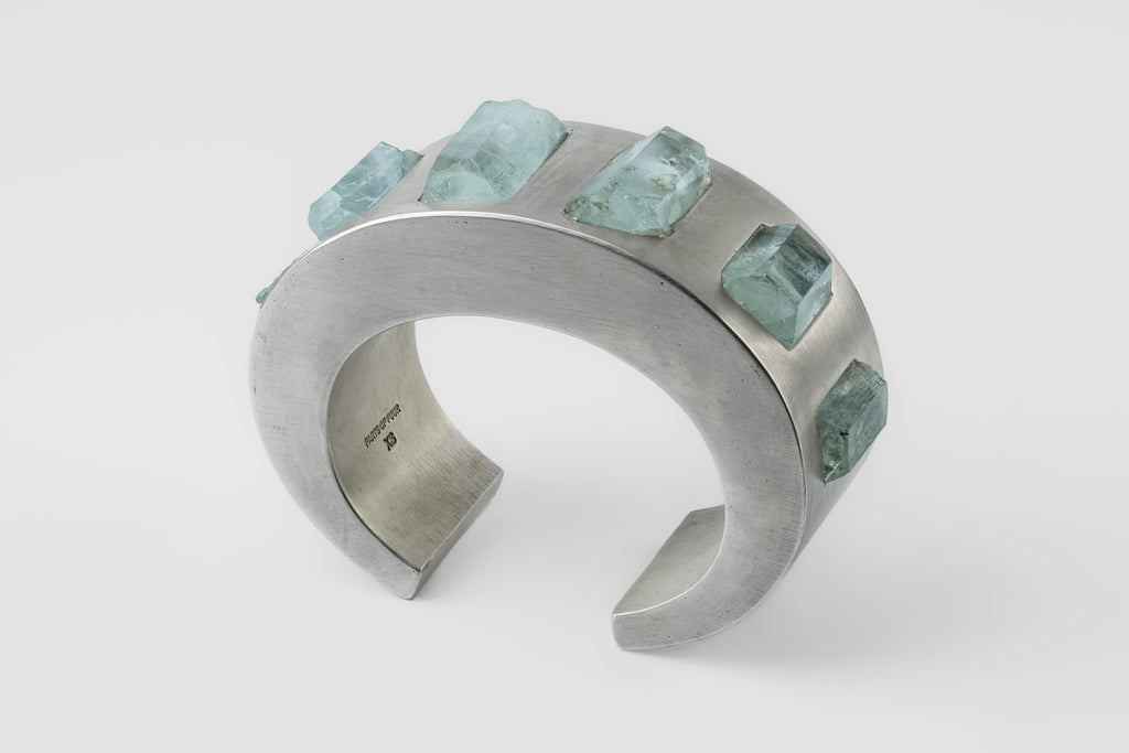 Crescent Bracelet (Embed, Aquamarine, 30mm, AS+AQU)