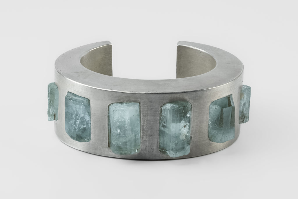 Crescent Bracelet (Embed, Aquamarine, 30mm, AS+AQU)