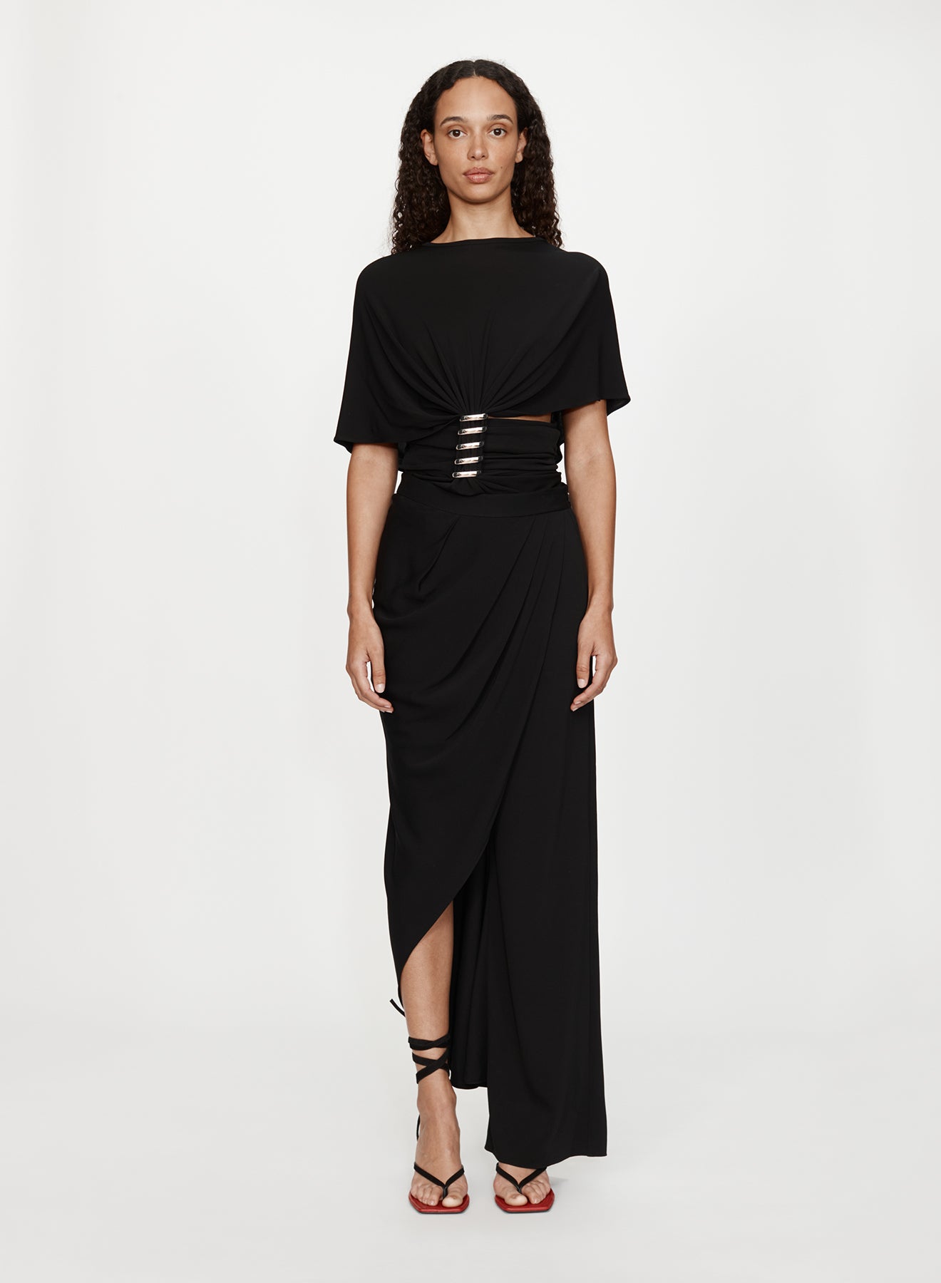 DRAPED SKIRT TROUSER BLACK