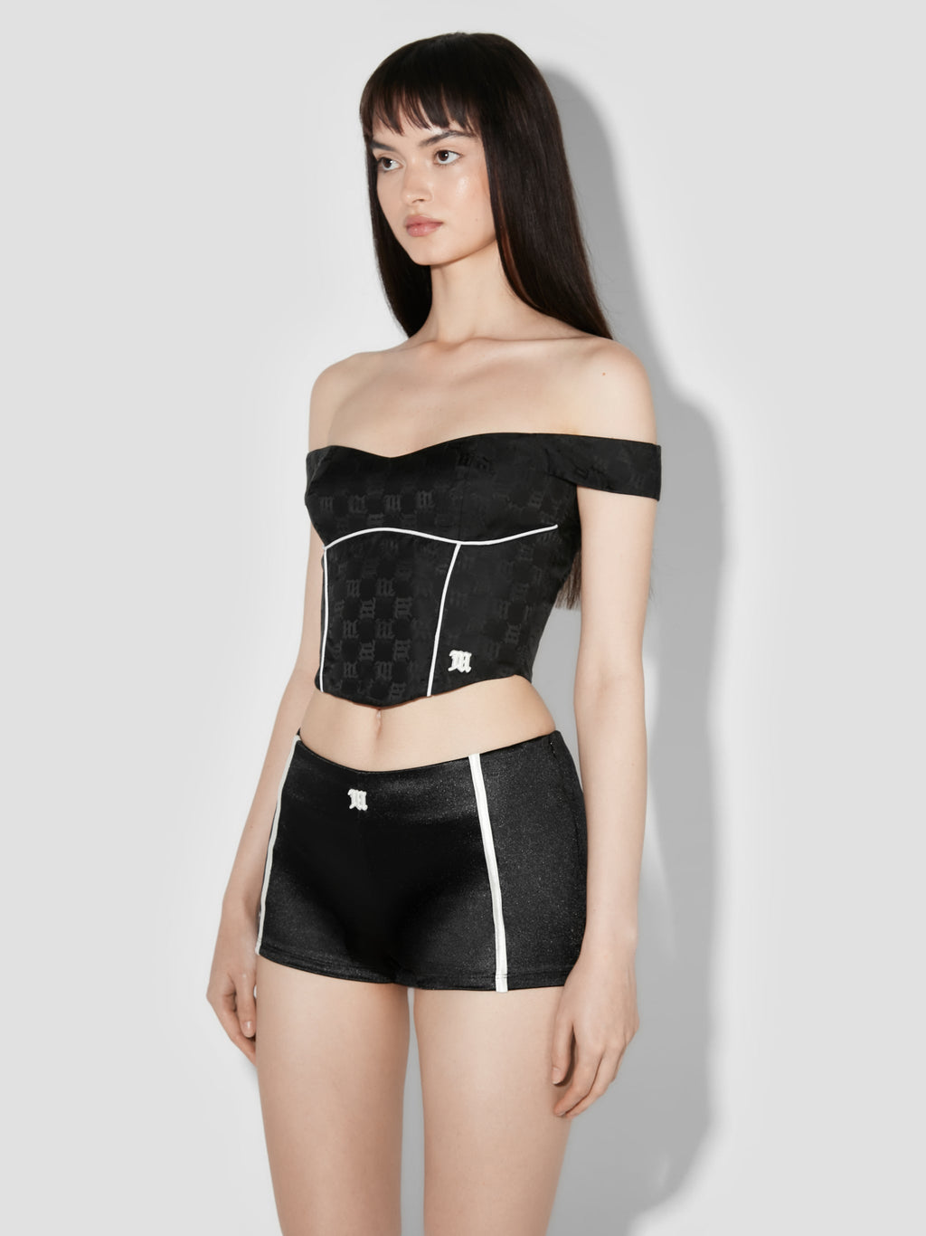 MONOGRAM NYLON CORSET TOP
