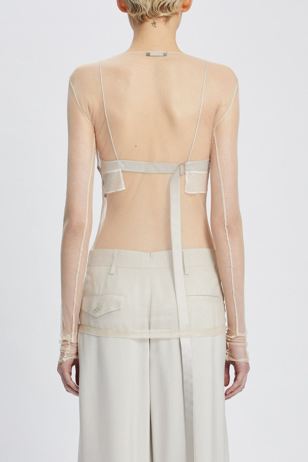 FIENE SLIM FIT LONGSLEEVE T-SHIRT DUSTY NUDE