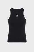 MOON LOGO RIBBED JERSEY TANK TOP BLACK