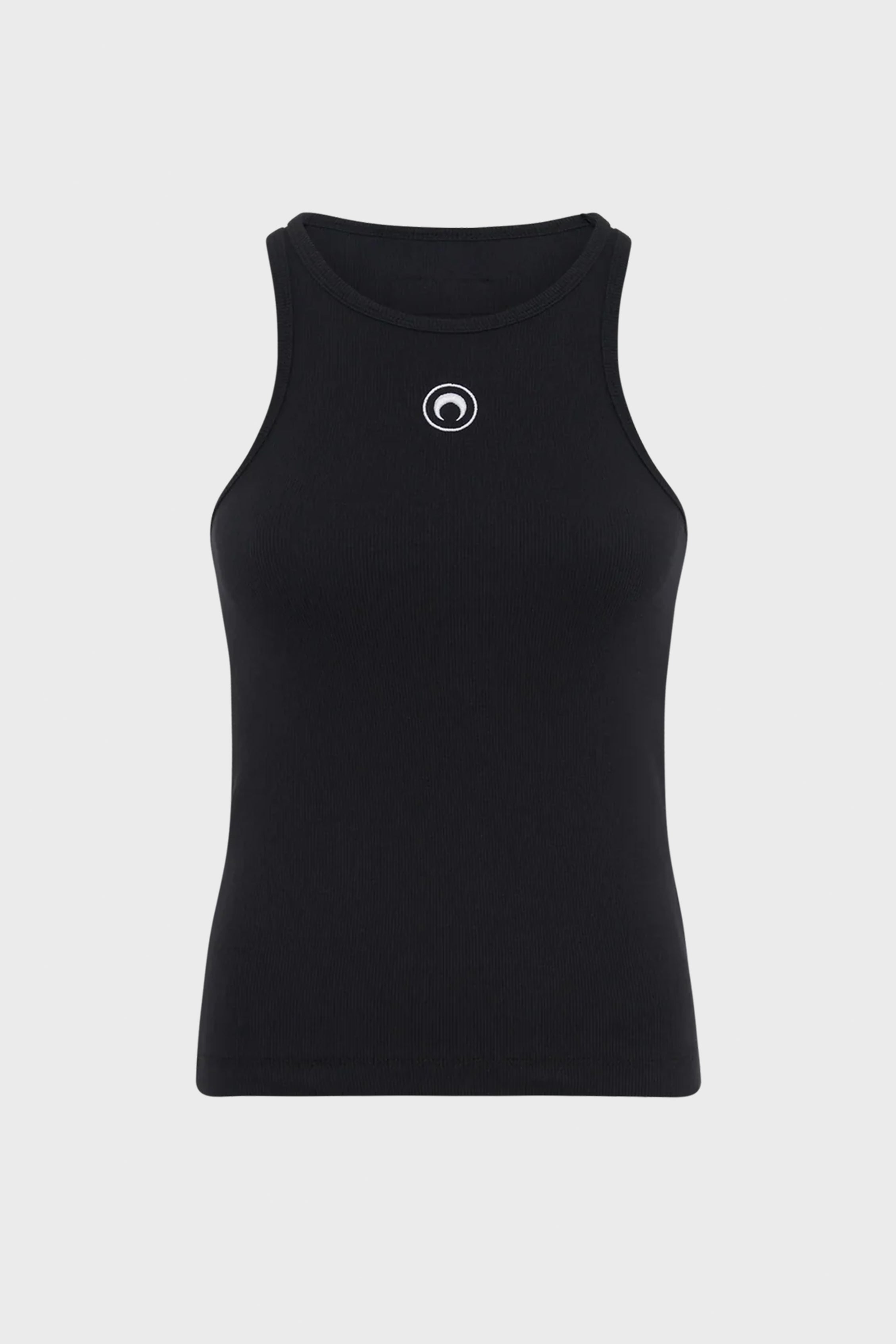 MOON LOGO RIBBED JERSEY TANK TOP BLACK