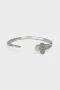 BUTTON TIP SILVER BANGLE
