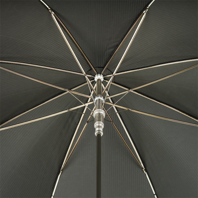 GREEN UMBRELLA, SILVER LION HANDLE