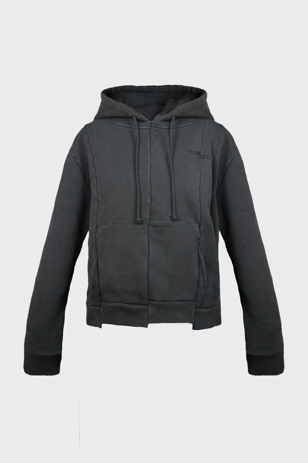 CUT-UP FITTED HOODIE BLACK